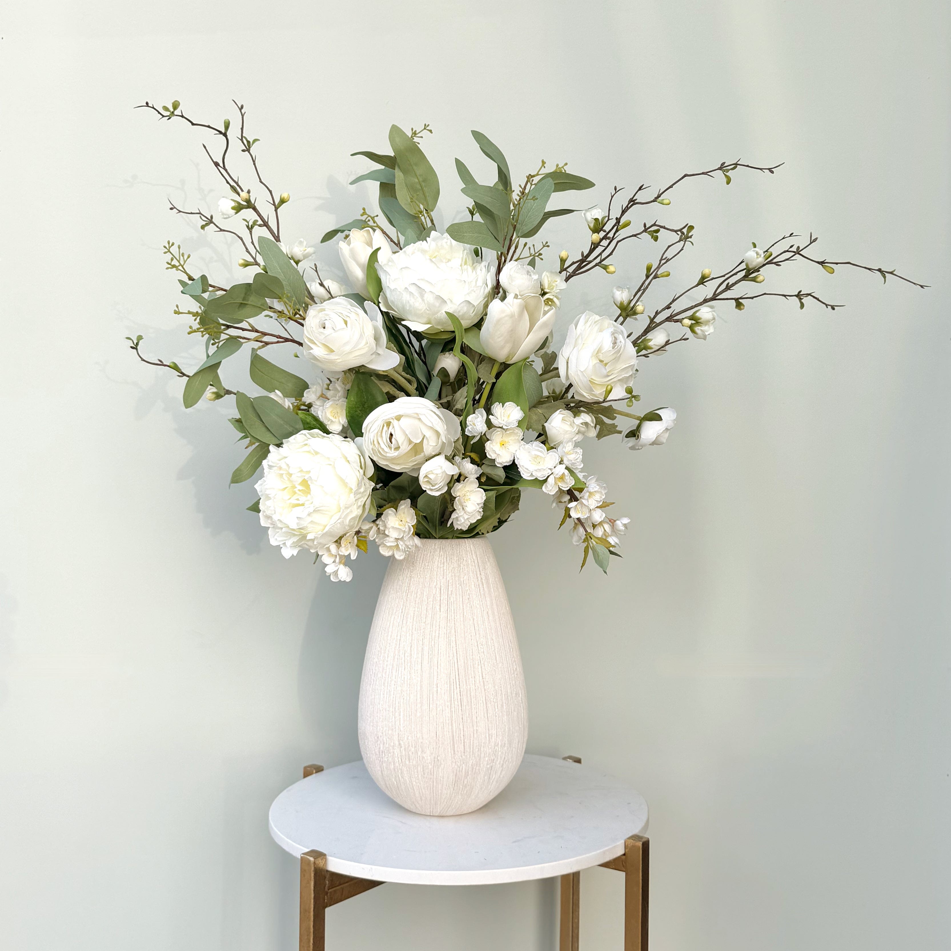 Artificial flowers luxury lifelike faux Born In April; Artificial Diamond Flower Bouquet & Vase Set realistic silk Bundle buy online from The Faux Flower Company APRIL BQ + ABP1513