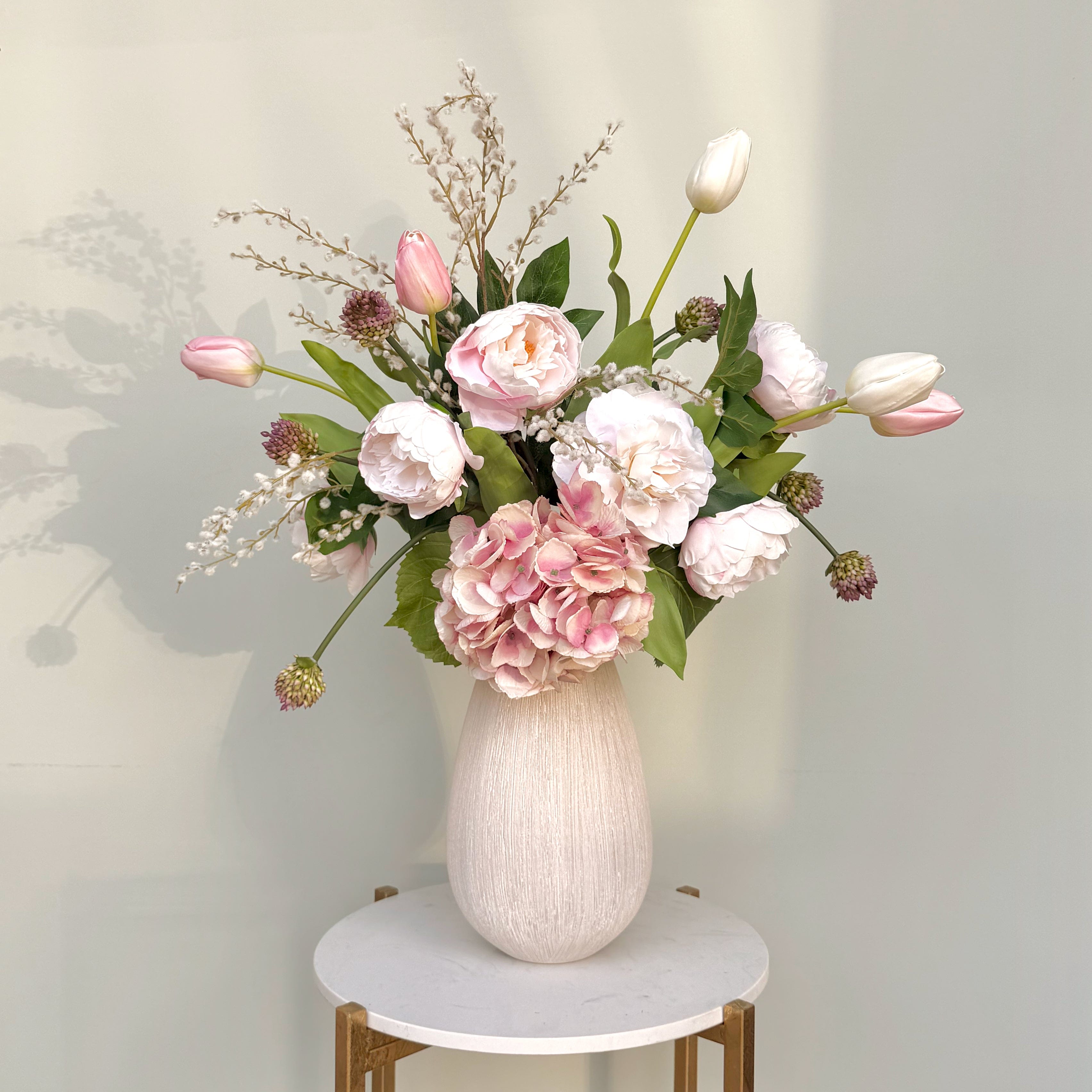 Artificial flowers luxury lifelike faux Born In June; Artificial Pearl Flower Bouquet & Vase realistic silk buy online from The Faux Flower Company JUNE BQ + ABP1513