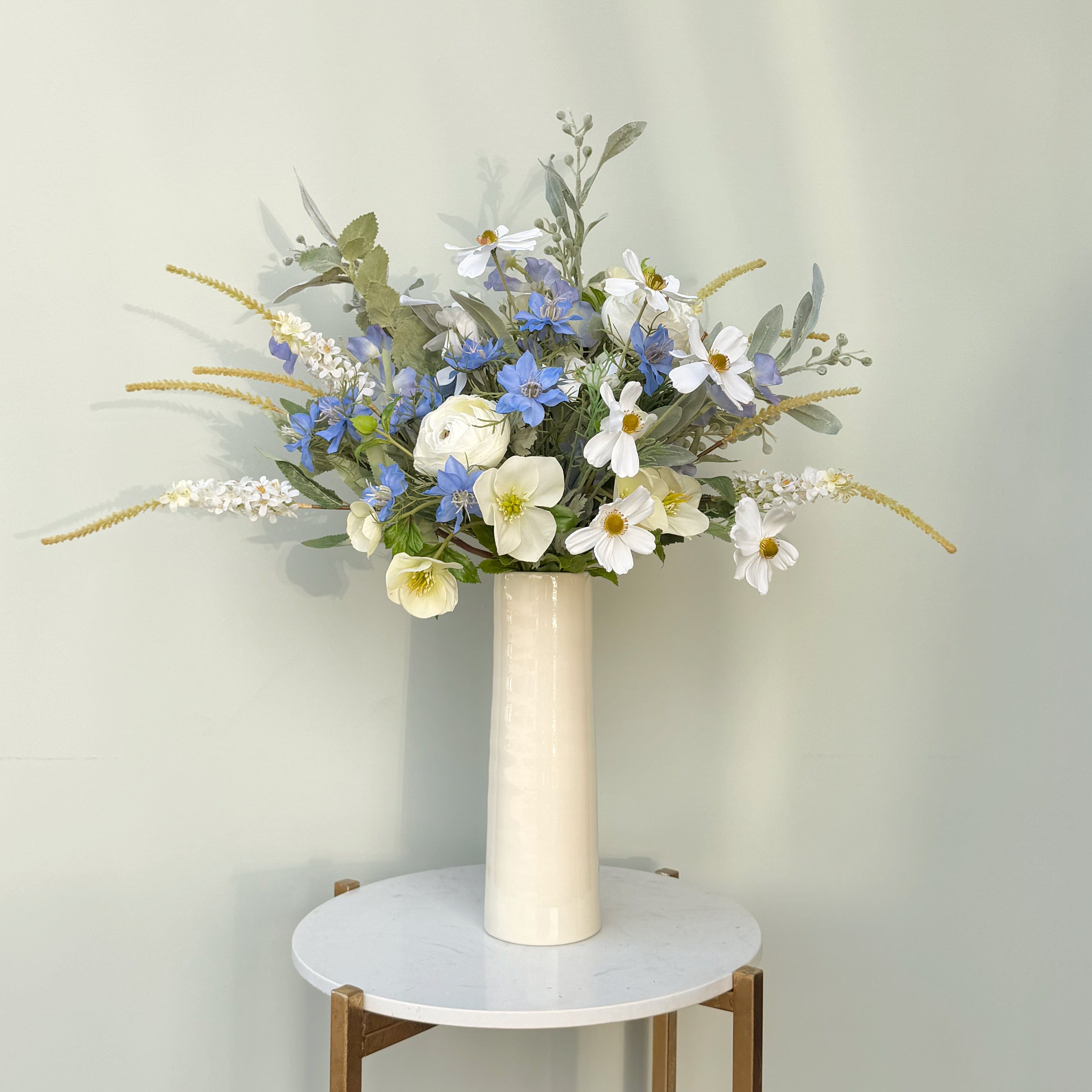 Artificial flowers luxury lifelike faux Born In March; Artificial Aquamarine Flower Bouquet & Vase Set realistic silk Bundle buy online from The Faux Flower Company MARCH BQ + ABP1828