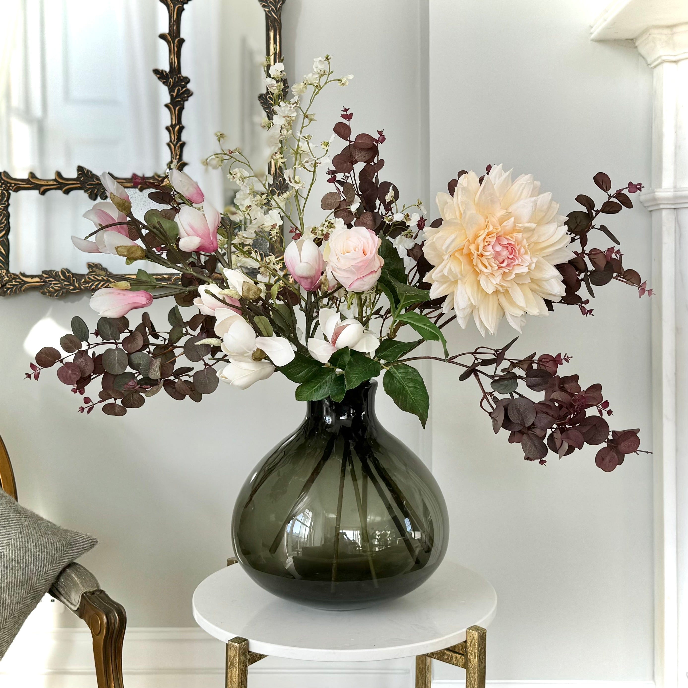 Artificial flowers luxury lifelike faux Dahlia Darling Artificial Flower Bouquet realistic silk bouquet buy online from The Faux Flower Company