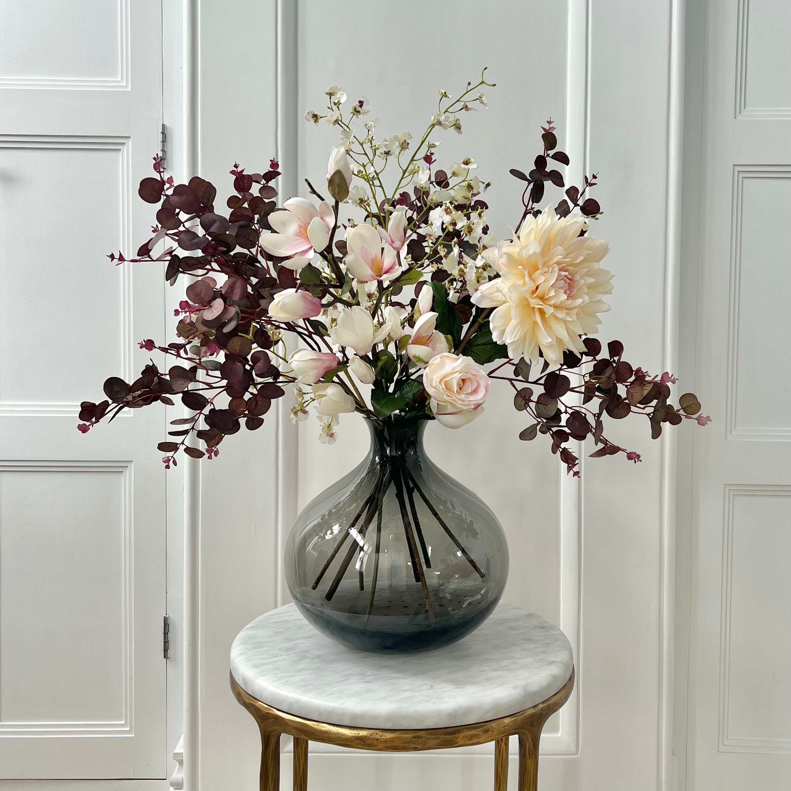 Artificial flowers luxury lifelike faux Dahlia Darling Artificial Flower Bouquet realistic silk bouquet buy online from The Faux Flower Company