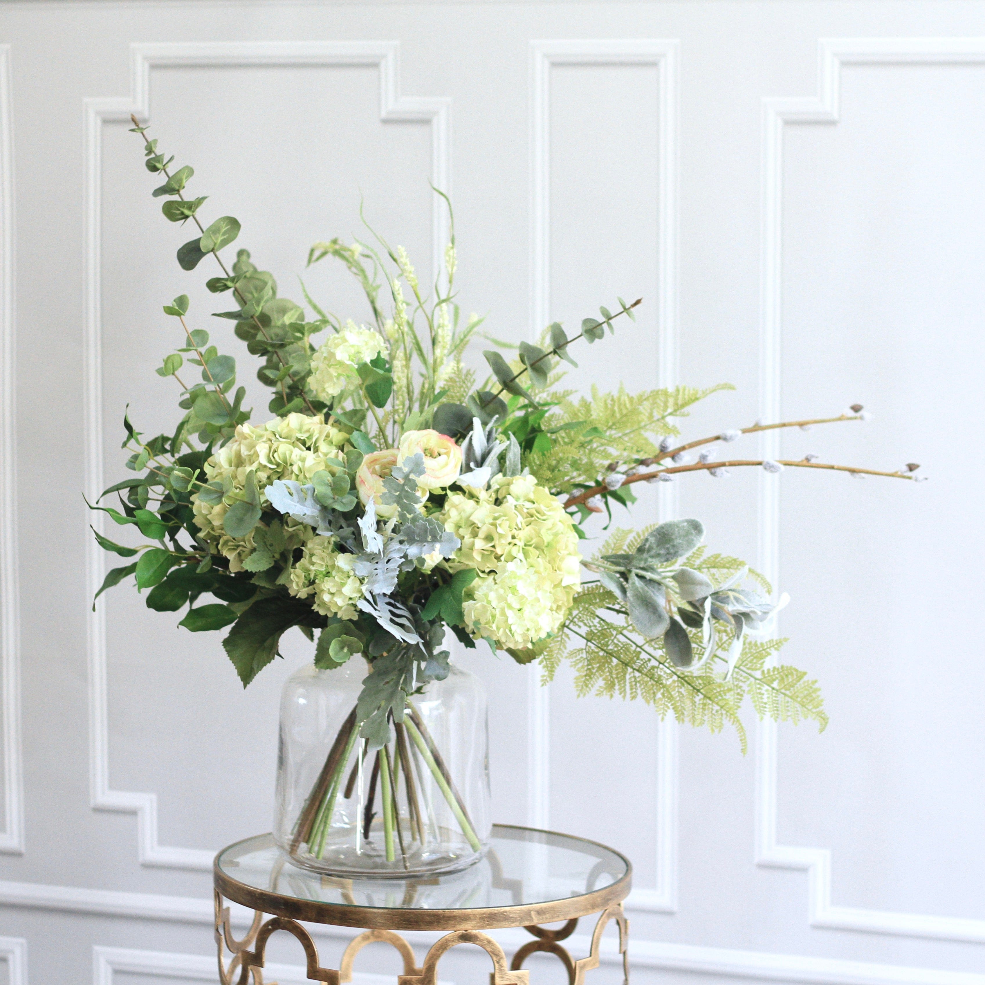 Artificial flowers luxury lifelike faux Gathered Greens Artificial Flower Bouquet realistic silk bouquet buy online from The Faux Flower Company