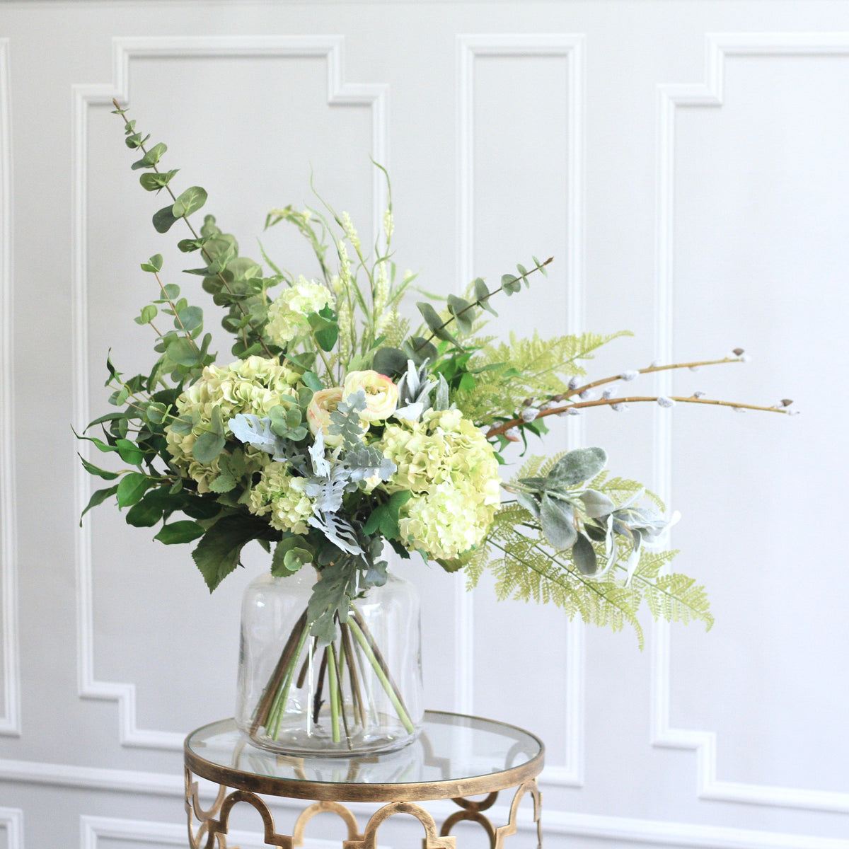 Realistic Gathered Greens Artificial Flower Arrangement by The Faux Flower Company