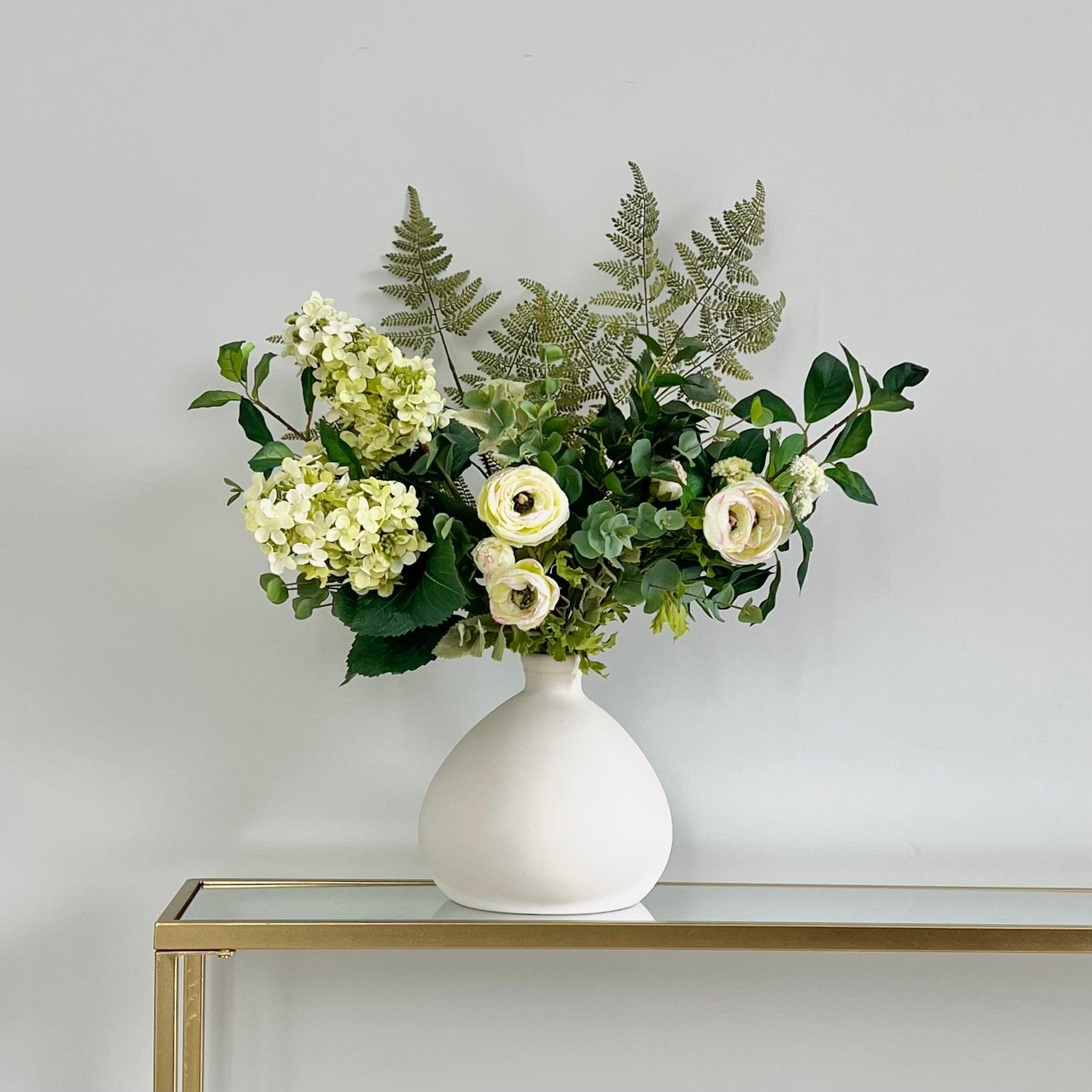 Artificial flowers luxury lifelike faux Green Light Artificial Flower Bouquet realistic silk bouquet buy online from The Faux Flower Company