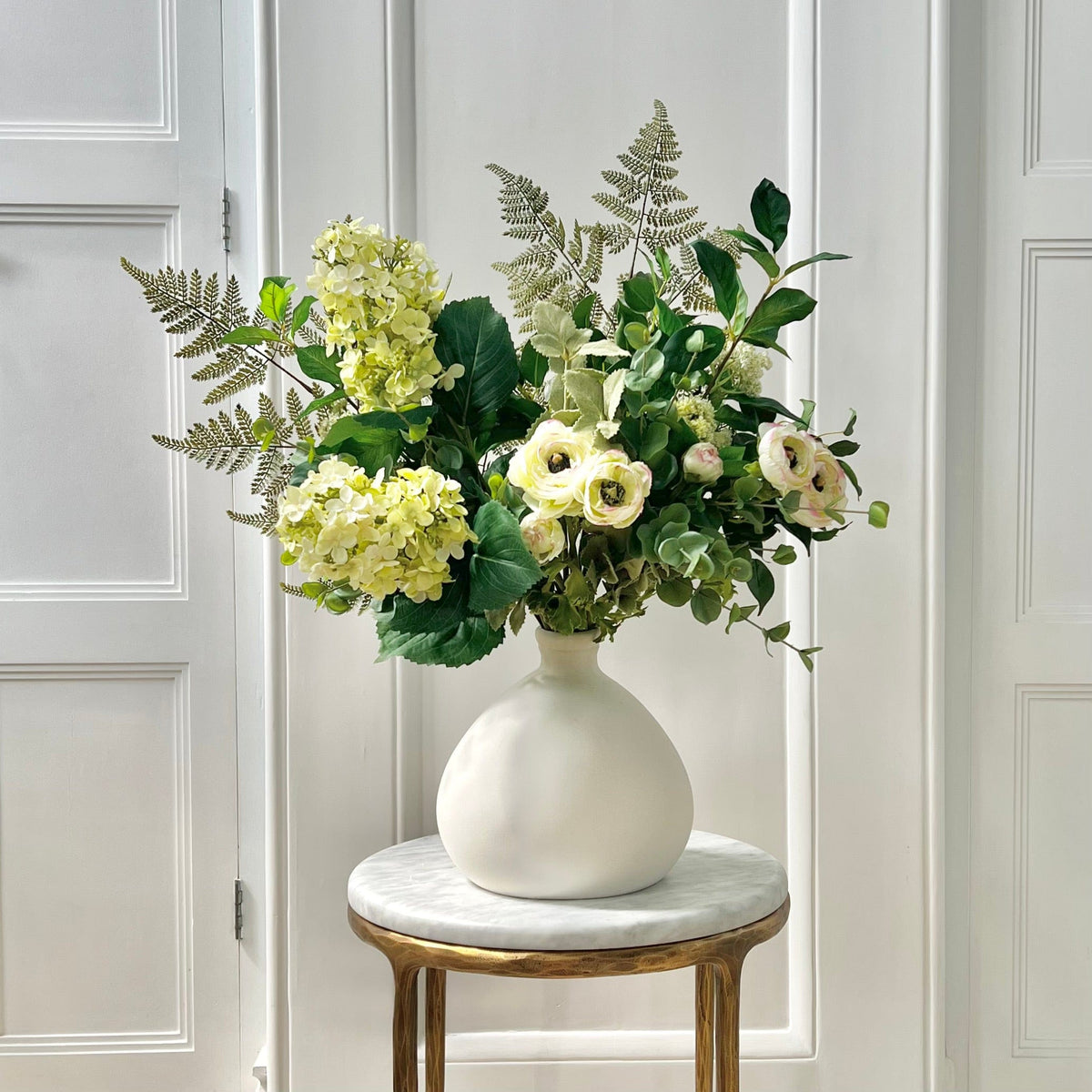 Realistic Green Light Artificial Flower Arrangement by The Faux Flower Company