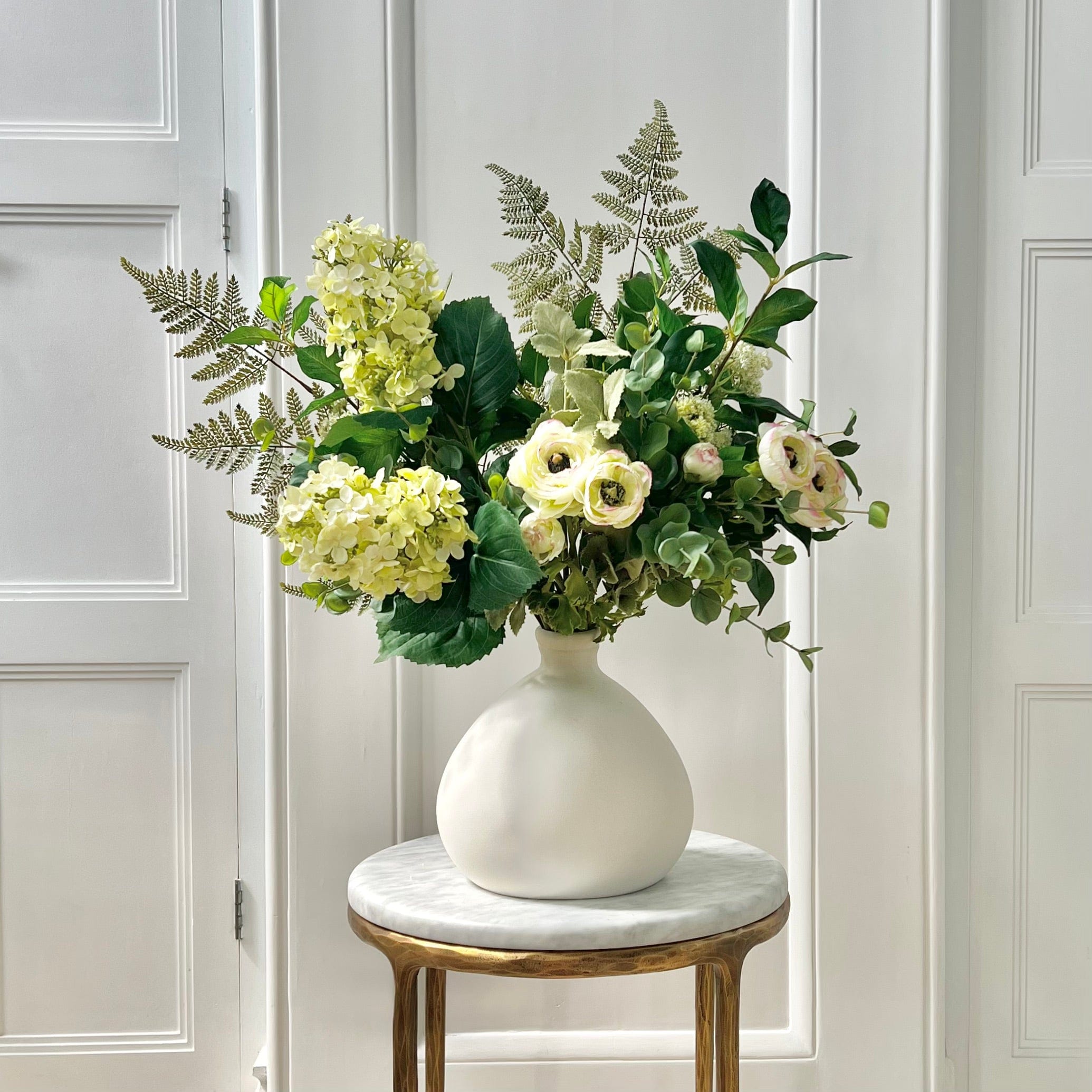 Artificial flowers luxury lifelike faux Green Light Artificial Flower Bouquet realistic silk bouquet buy online from The Faux Flower Company