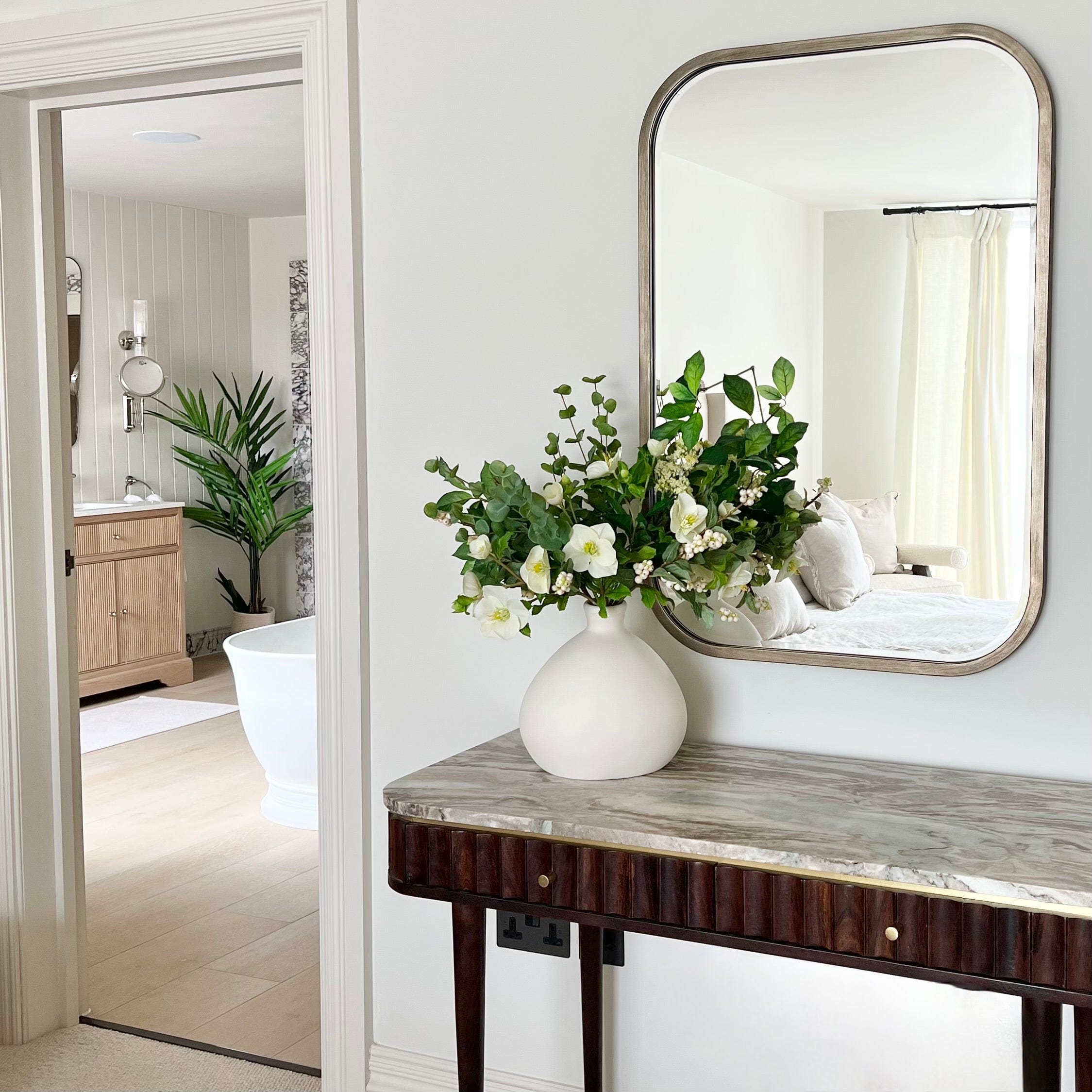 Artificial flowers luxury lifelike faux Hellebore & Berries Artificial Arrangement realistic silk bouquet buy online from The Faux Flower Company