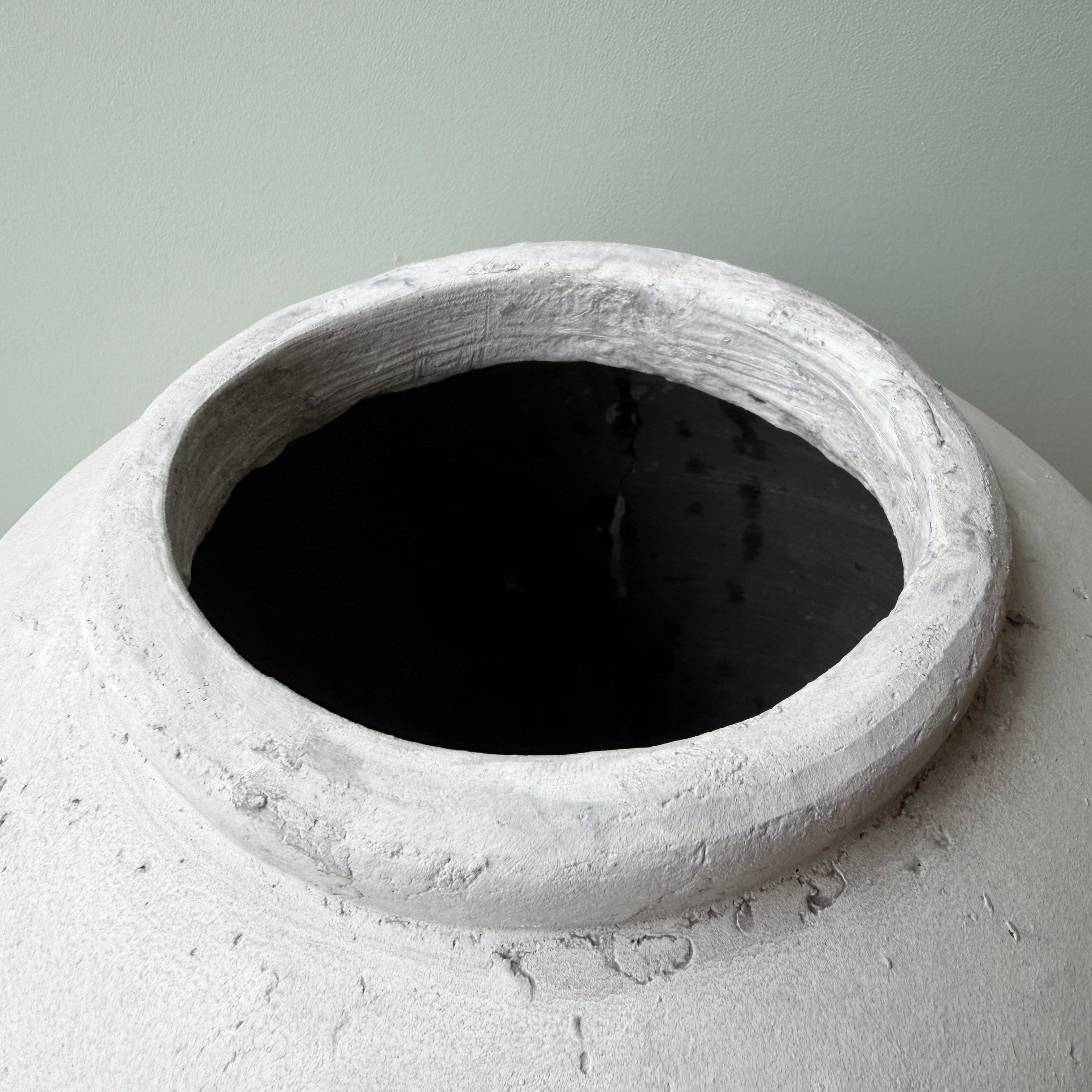 Artificial flowers luxury lifelike faux Large Pale Grey Distressed Stone Vase realistic silk buy online from The Faux Flower Company AHCH-1600