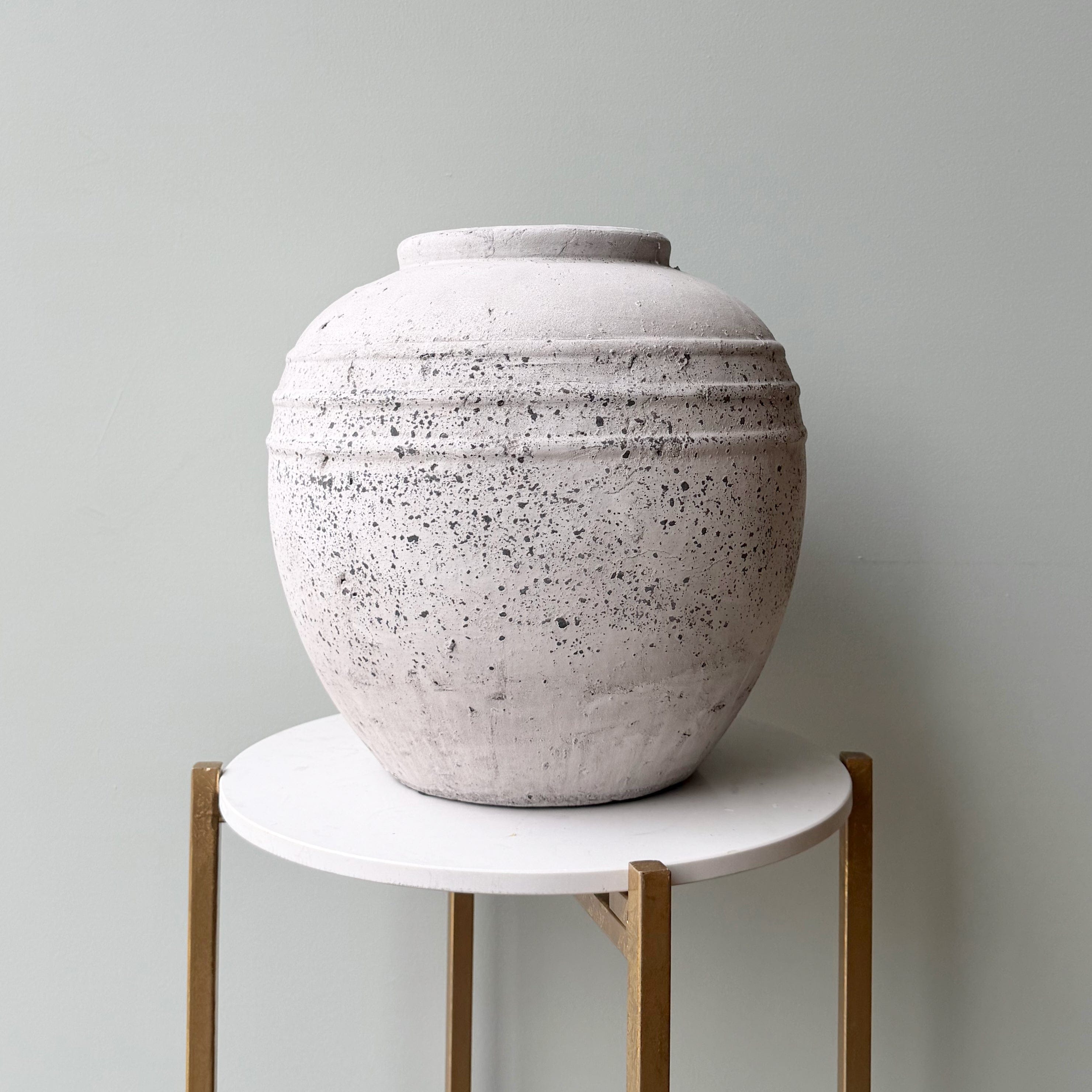 Artificial flowers luxury lifelike faux Large Pale Grey Distressed Stone Vase realistic silk buy online from The Faux Flower Company AHCH-1600