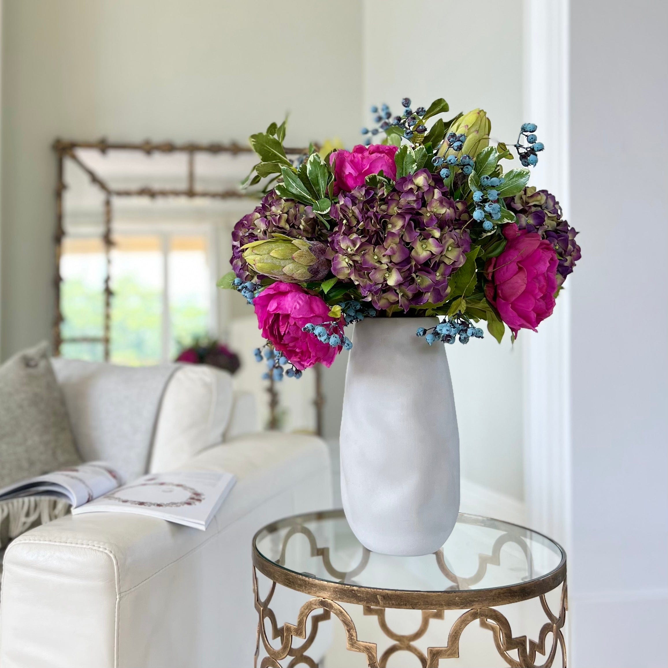 Artificial flowers luxury lifelike faux Naunton Vase realistic silk Vases buy online from The Faux Flower Company ABP525B