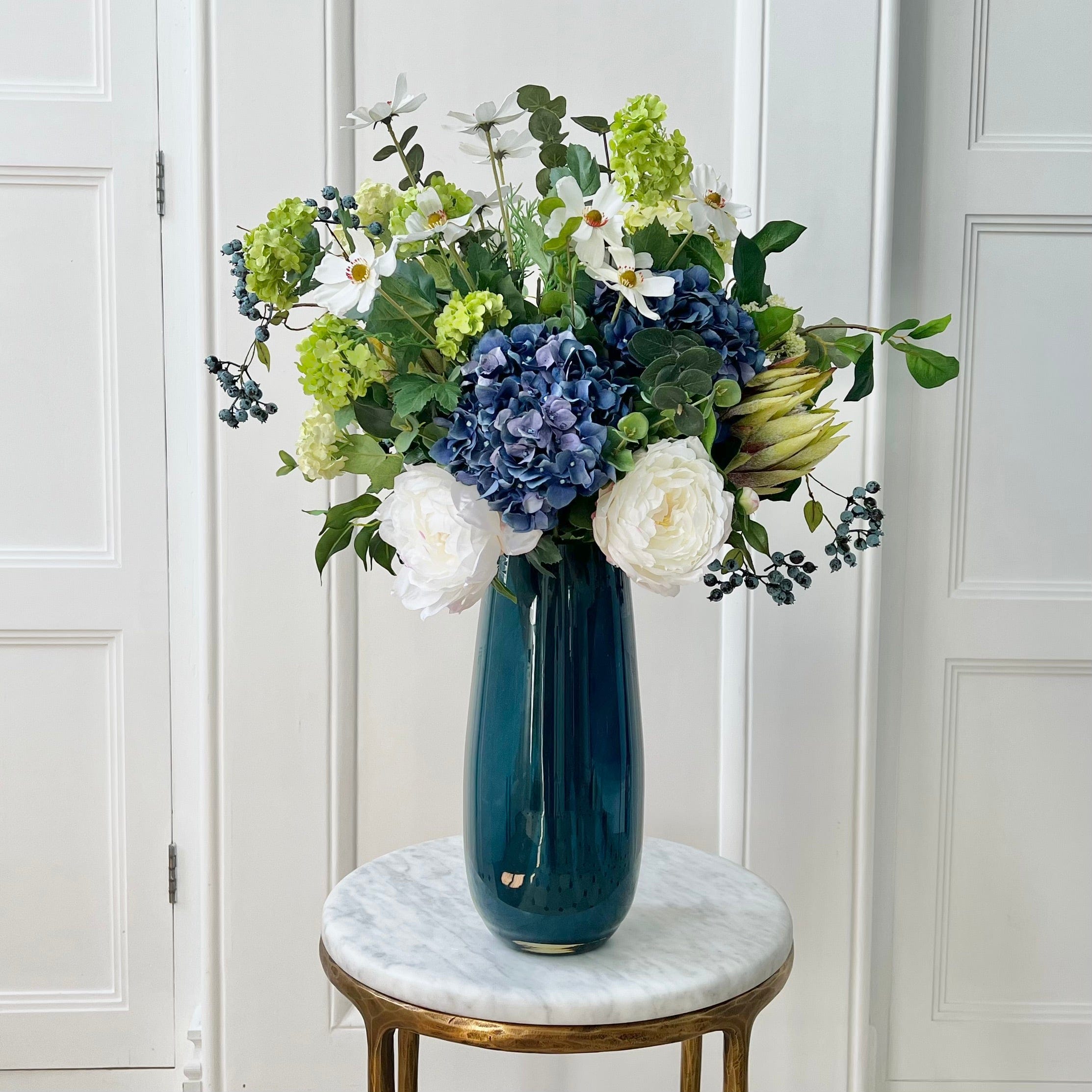 Artificial flowers luxury lifelike faux Out of the Blue Artificial Flower Bouquet realistic silk bouquet buy online from The Faux Flower Company