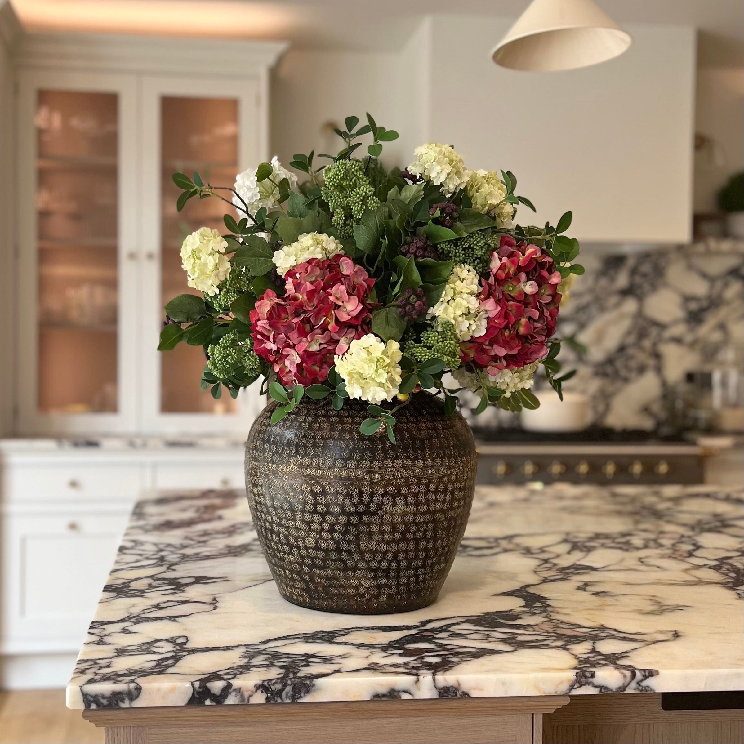 Artificial flowers luxury lifelike faux Red Autumnal Aura Bouquet realistic silk  bouquet buy online from The Faux Flower Company