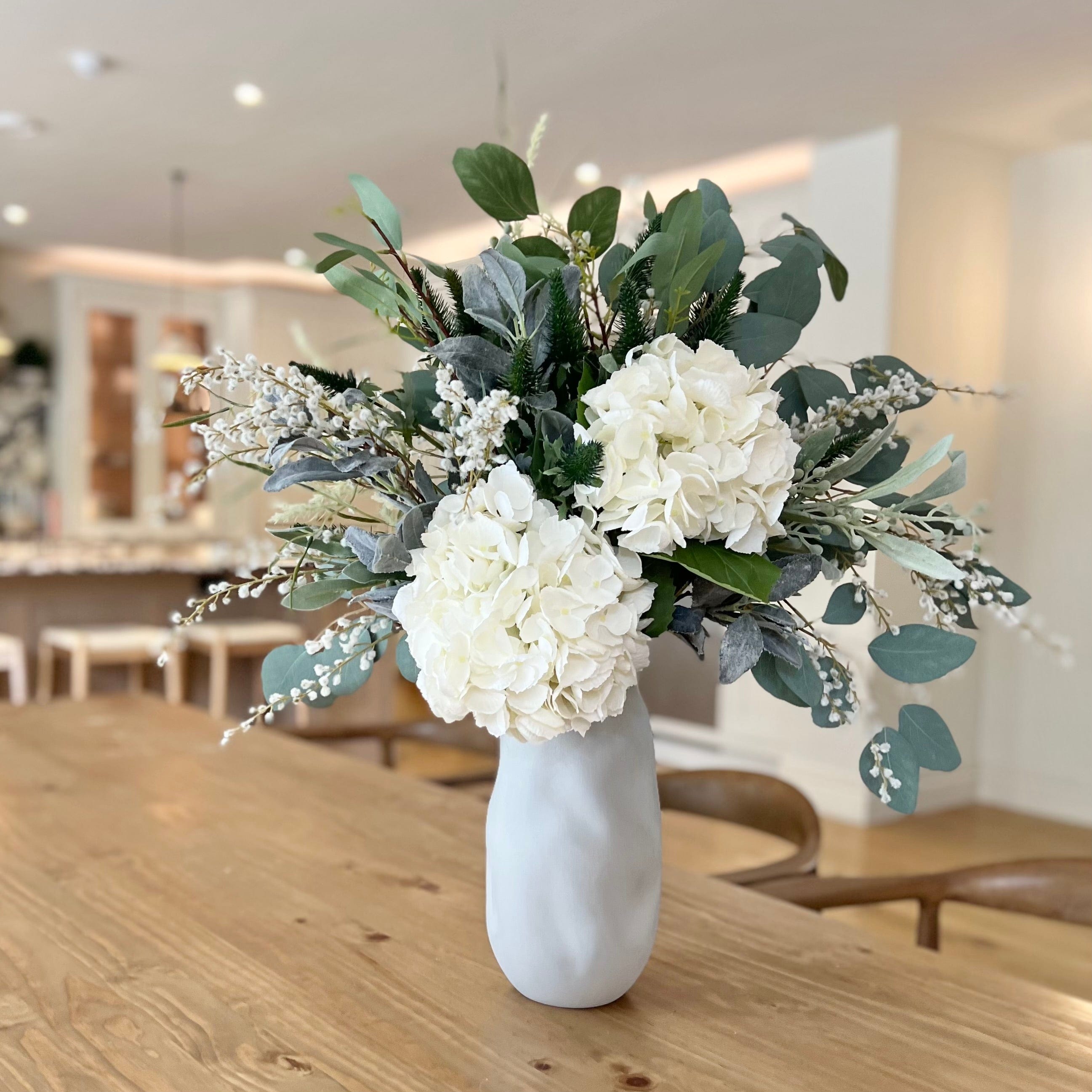 Artificial flowers luxury lifelike faux Sage and Silver Artificial Flower Arrangement realistic silk bouquet buy online from The Faux Flower Company