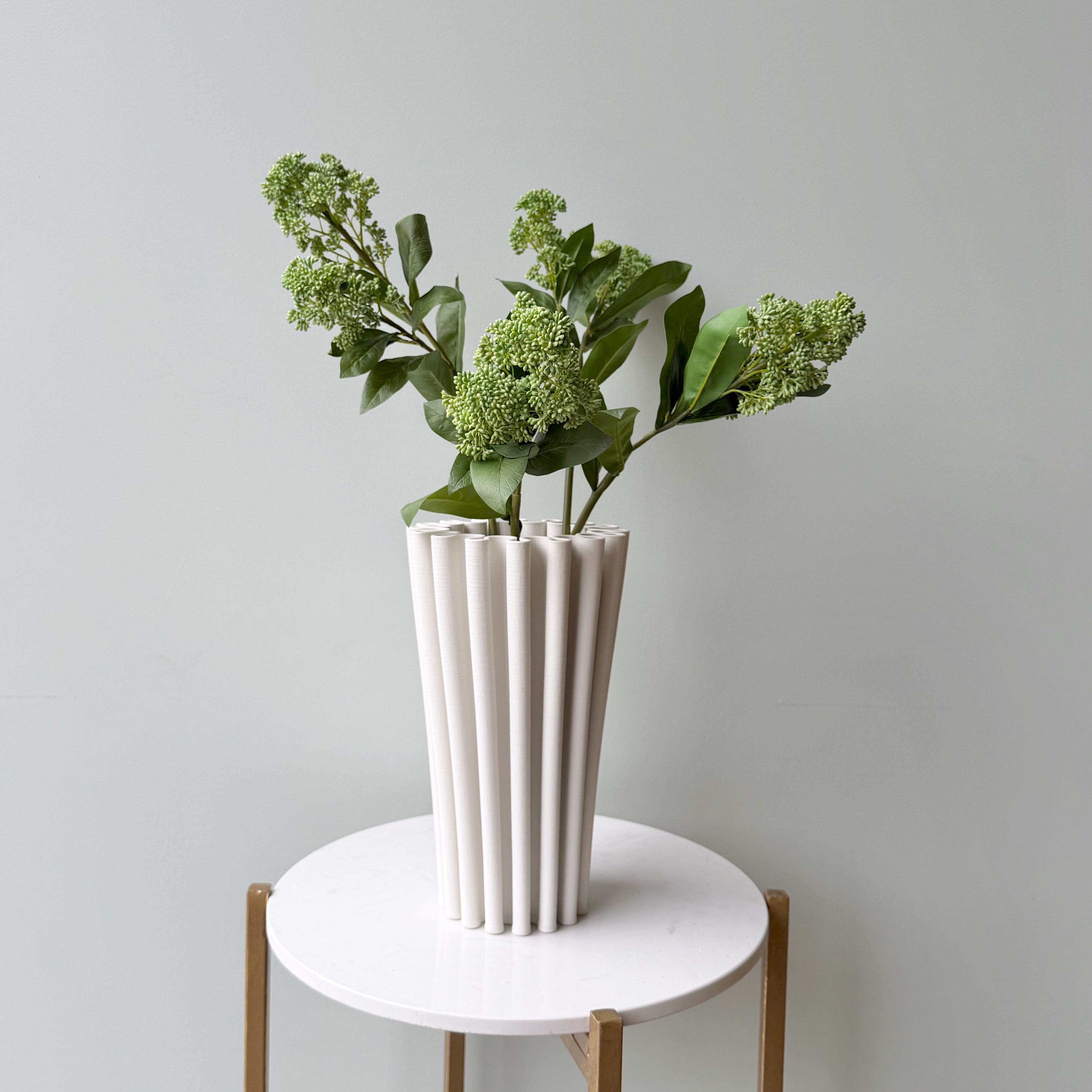 Artificial flowers luxury lifelike faux White 3D Printed Vase realistic silk buy online from The Faux Flower Company AHCH-0100