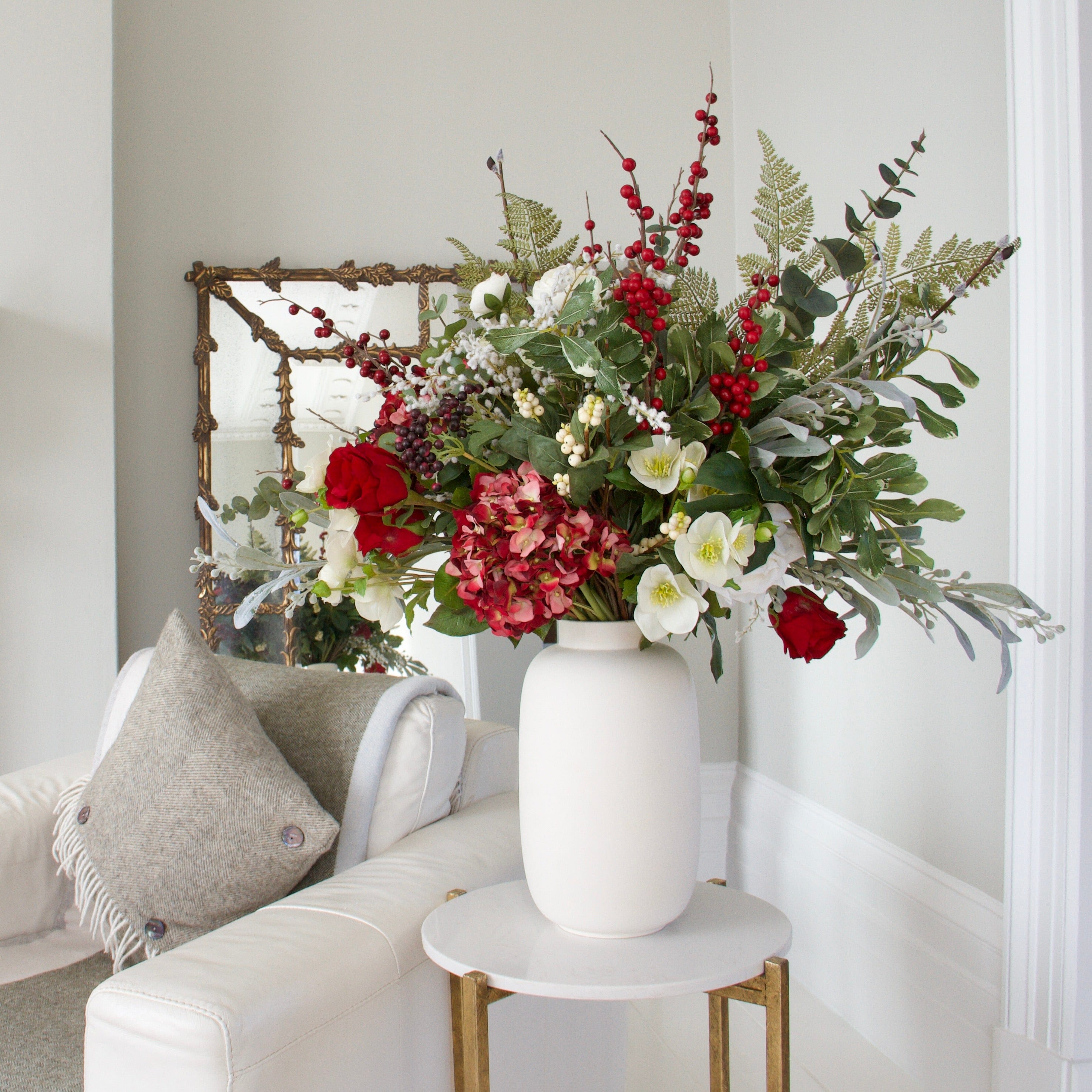 Artificial flowers luxury lifelike faux Winter Splendour Artificial Flower Arrangement realistic silk bouquet buy online from The Faux Flower Company WINTER SPLENDOUR AR