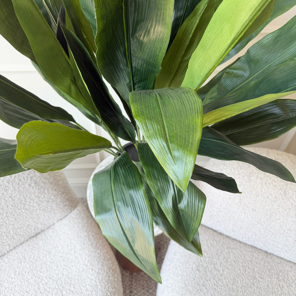 Realistic Artificial Large Aspidistra Plant in Black Plastic Pot AHCH-2367 by The Faux Flower Company