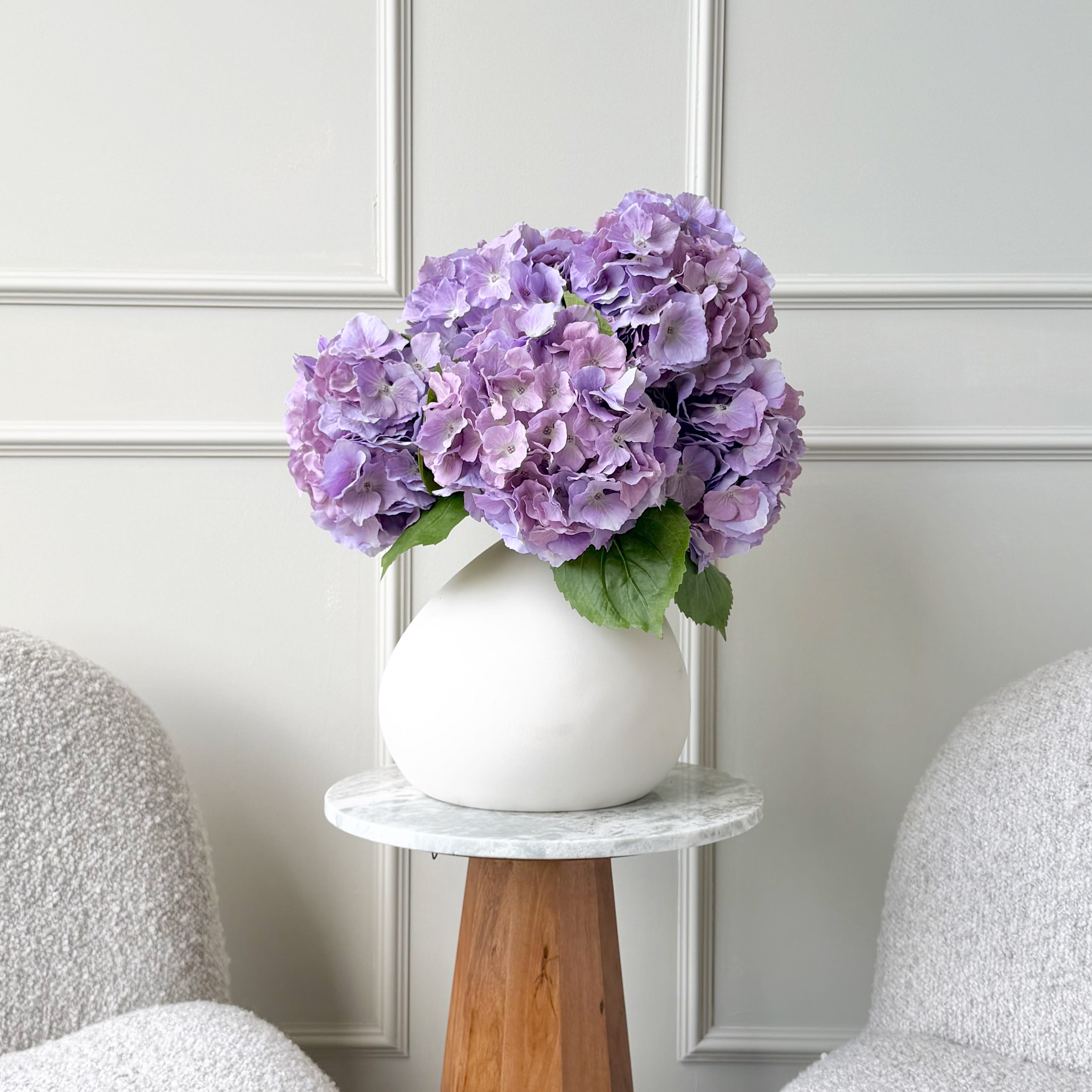 Realistic Artificial Lilac Purple Mophead Hydrangea ABX2502LPU by The Faux Flower Company