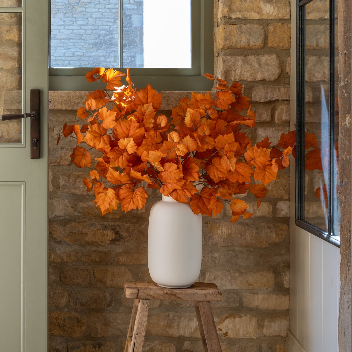 Realistic Artificial Orange Autumnal Leaves ABZ3201OR by The Faux Flower Company