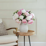 Artificial Pink & White Peony Arrangement
