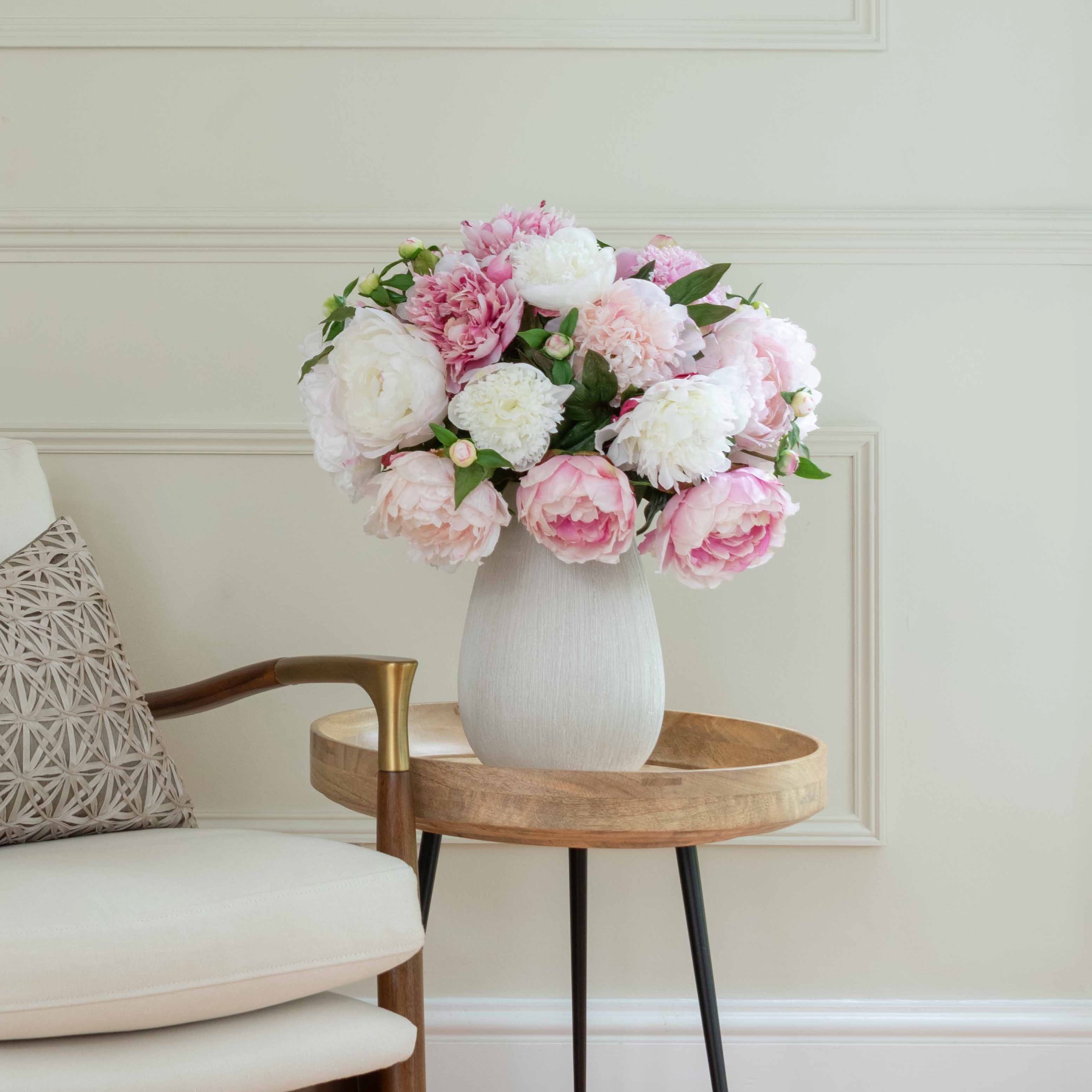 Realistic Artificial Pink & White Peony Arrangement by The Faux Flower Company
