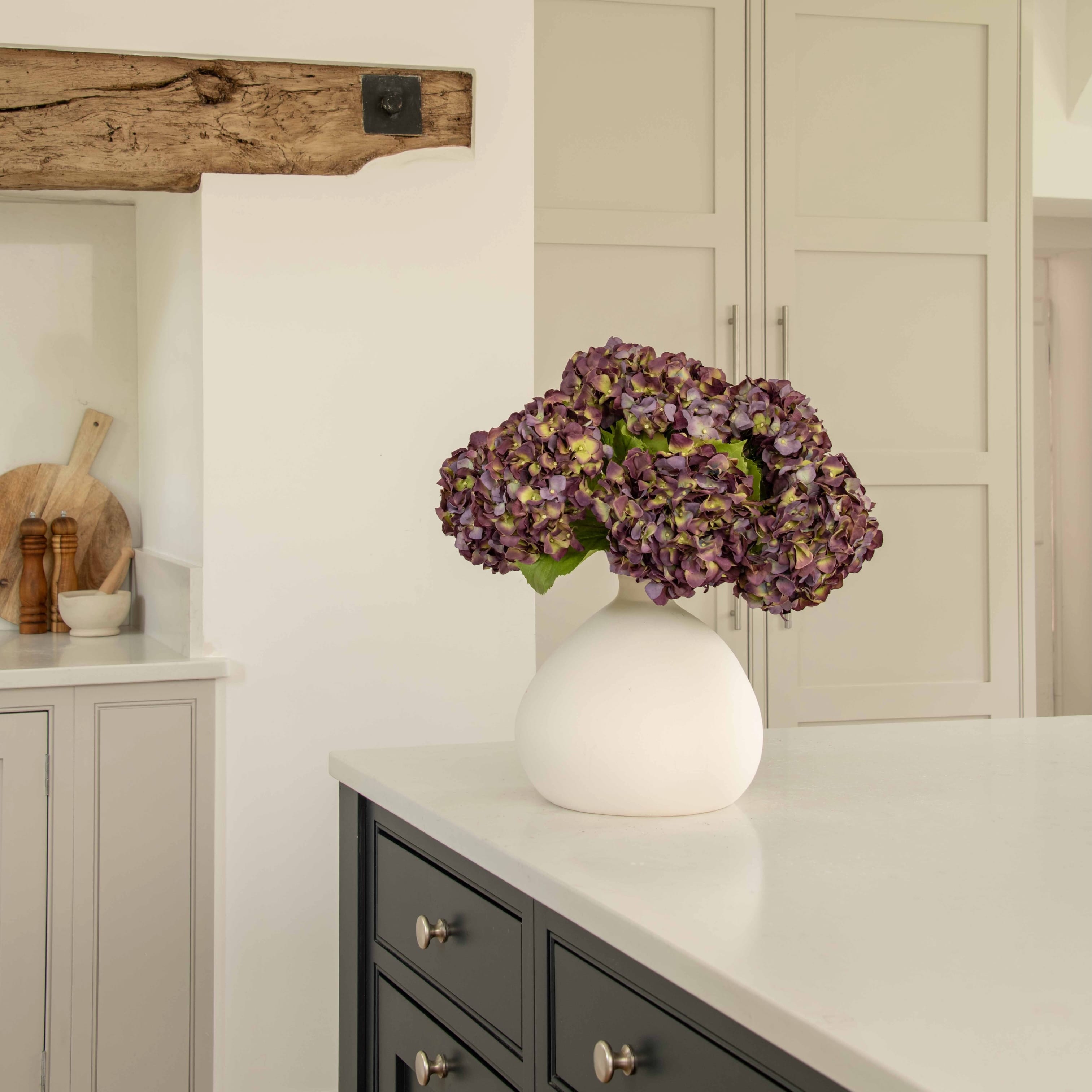 Realistic Artificial Purple Dried Hydrangea ABY5070PU by The Faux Flower Company
