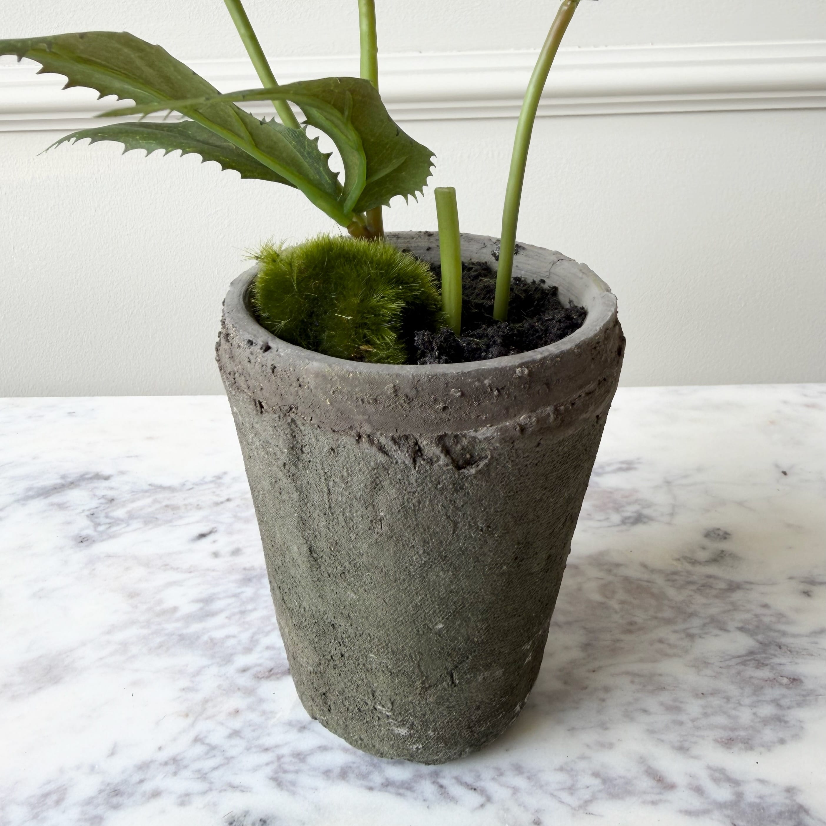 Realistic Artificial Purple & Green Hellebore Plant in Pot AHCH-1054 by The Faux Flower Company