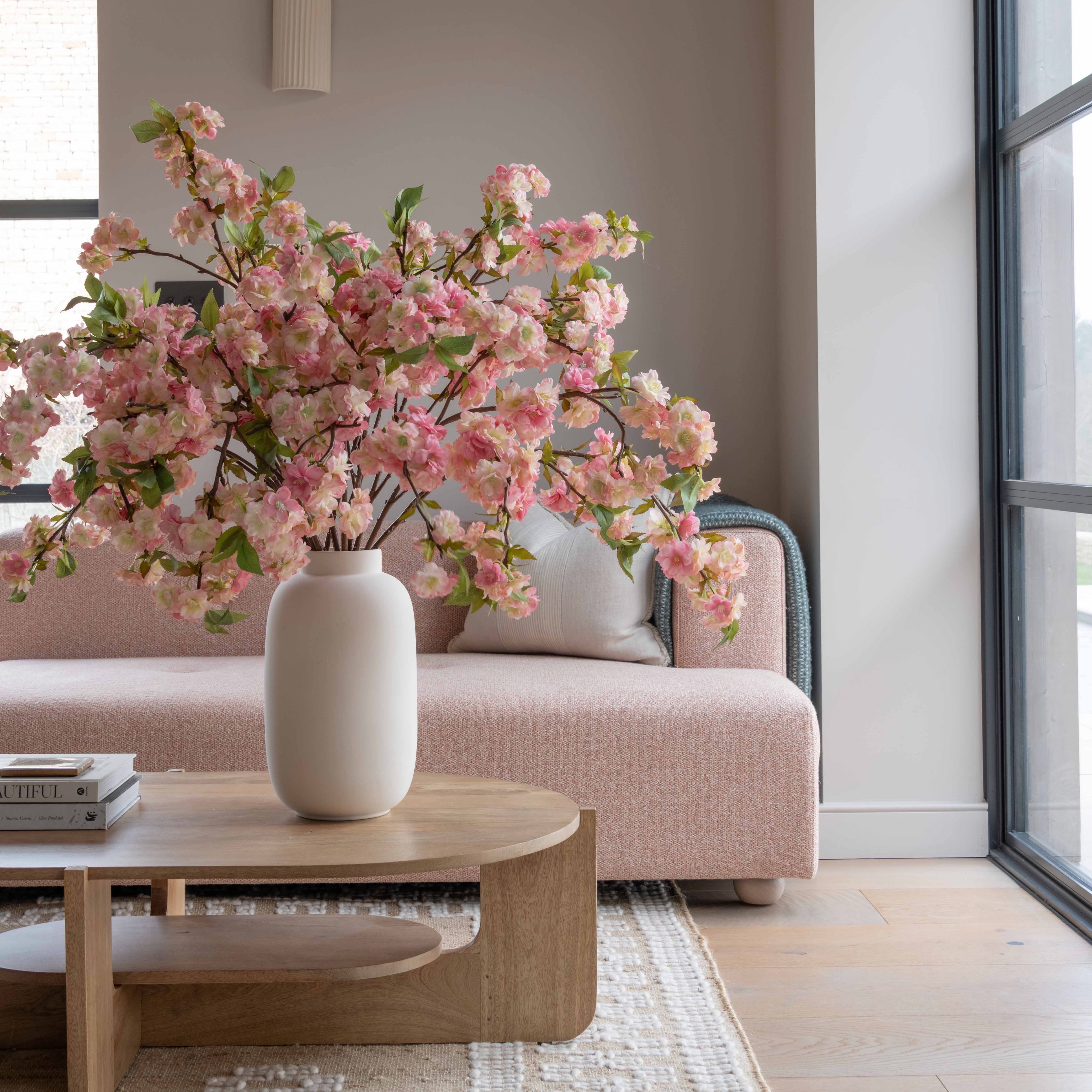 Realistic Artificial Tall Pink Cherry Blossom Branch ABX4543PK by The Faux Flower Company