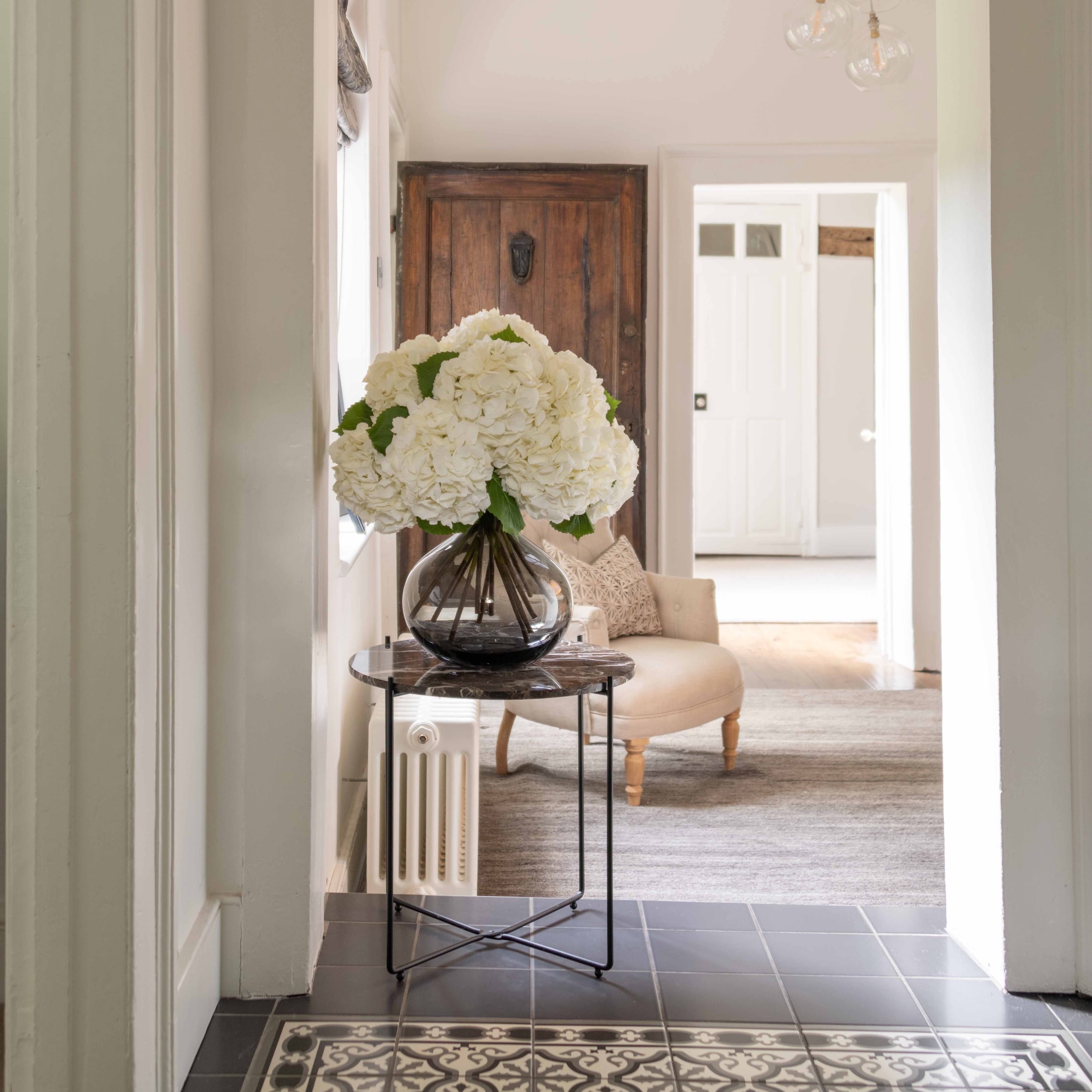 Realistic Artificial White Hydrangea by The Faux Flower Company