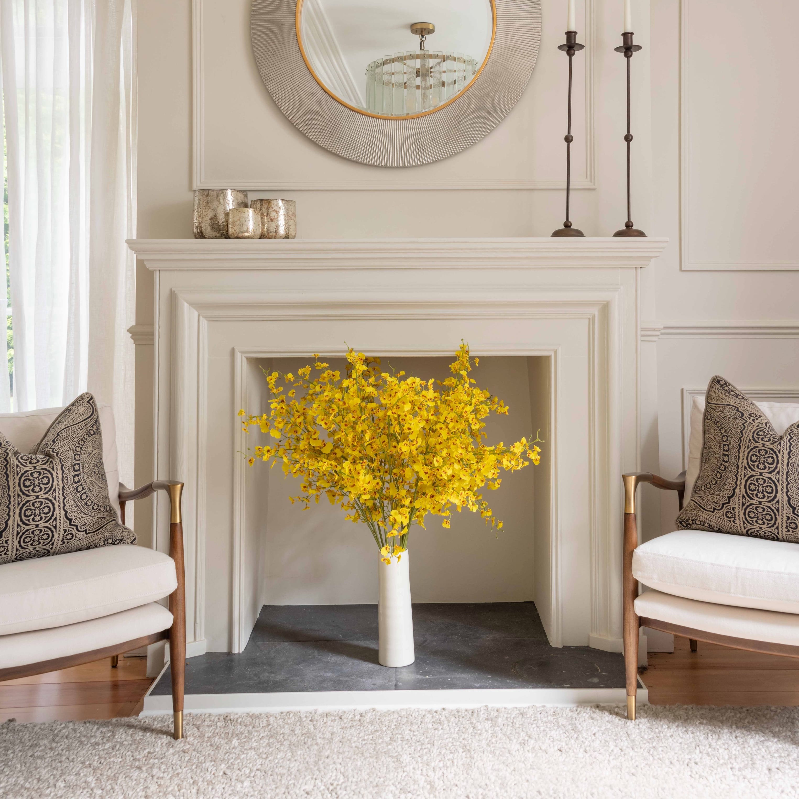 Realistic Artificial Yellow Oncidium Orchid ABY7044YL by The Faux Flower Company