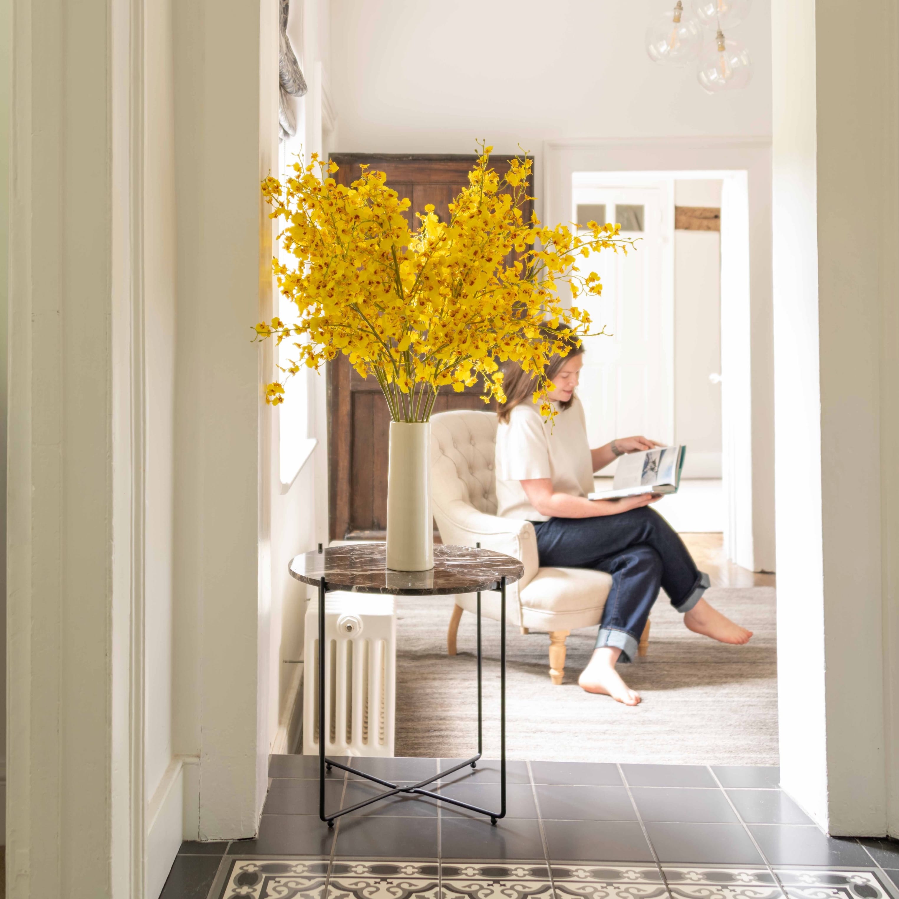 Realistic Artificial Yellow Oncidium Orchid ABY7044YL by The Faux Flower Company