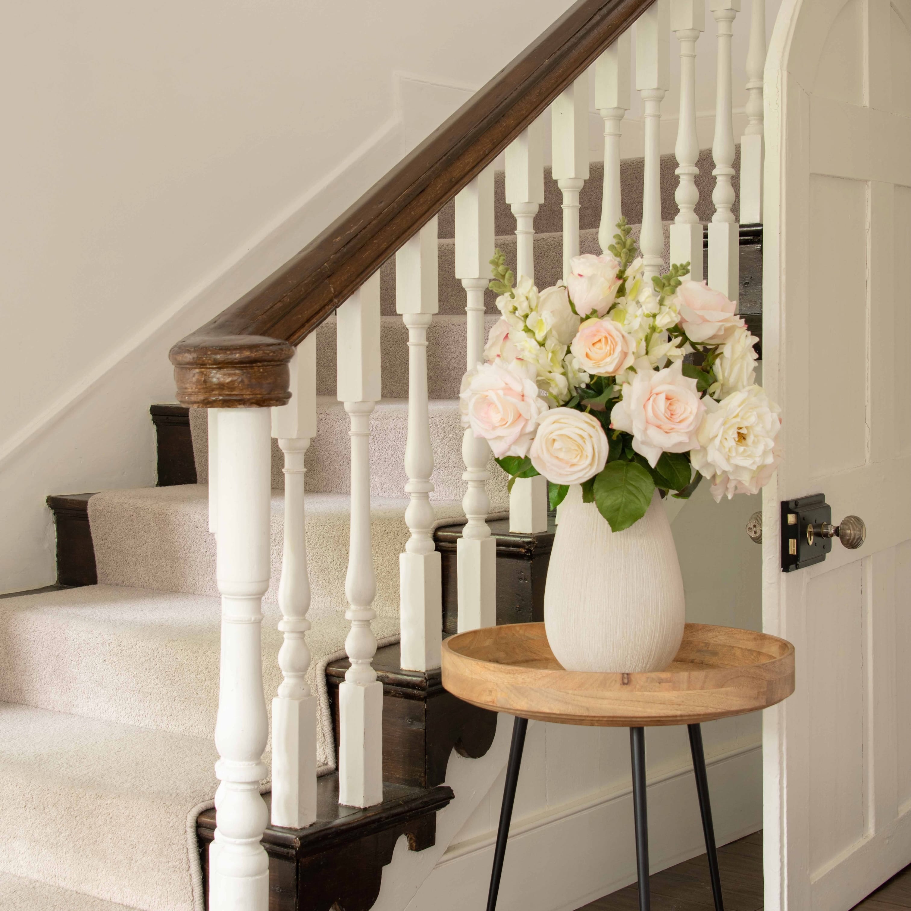 Realistic Barely Blush Artificial Flower Arrangement by The Faux Flower Company