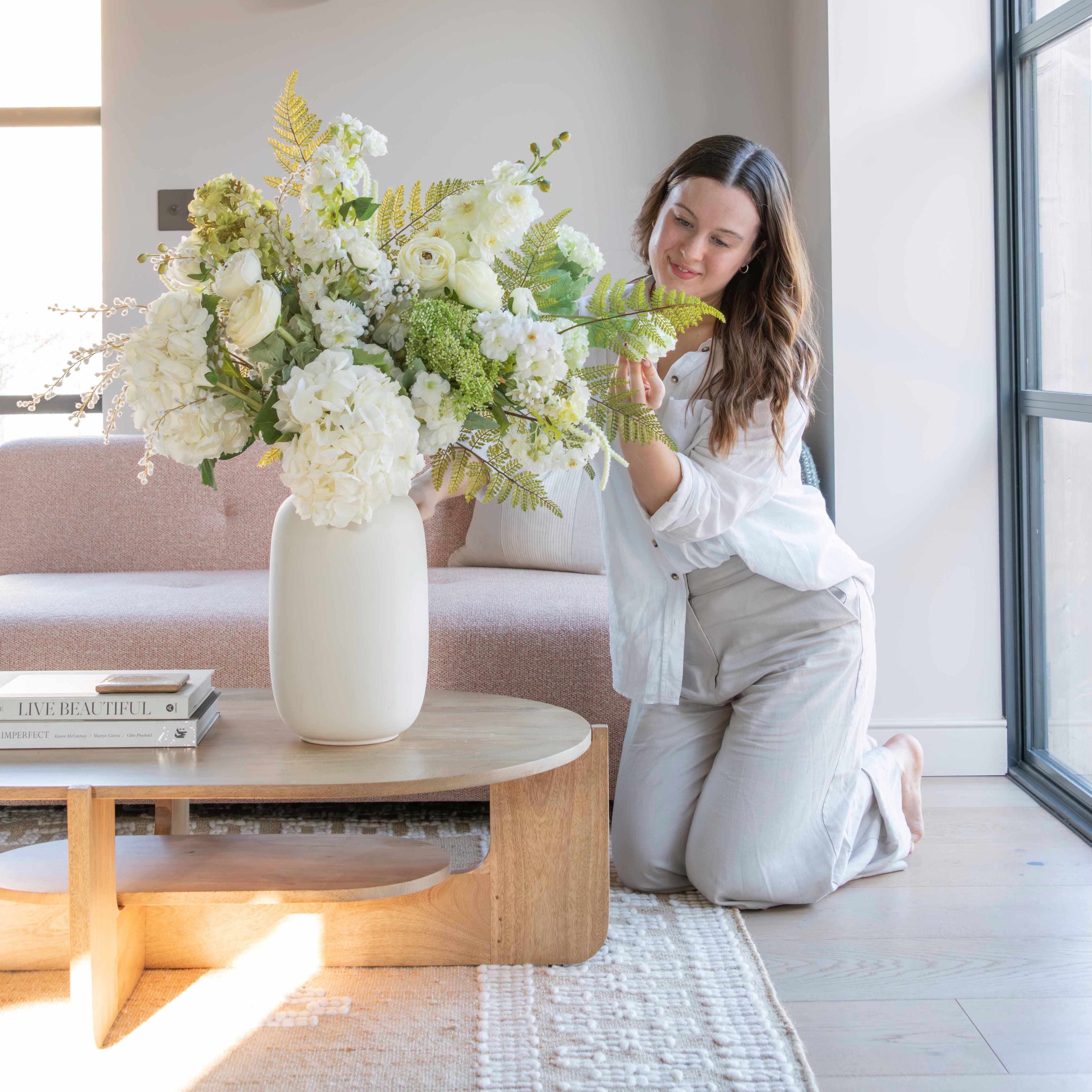 Realistic Blossoming Artificial Flower Arrangement by The Faux Flower Company