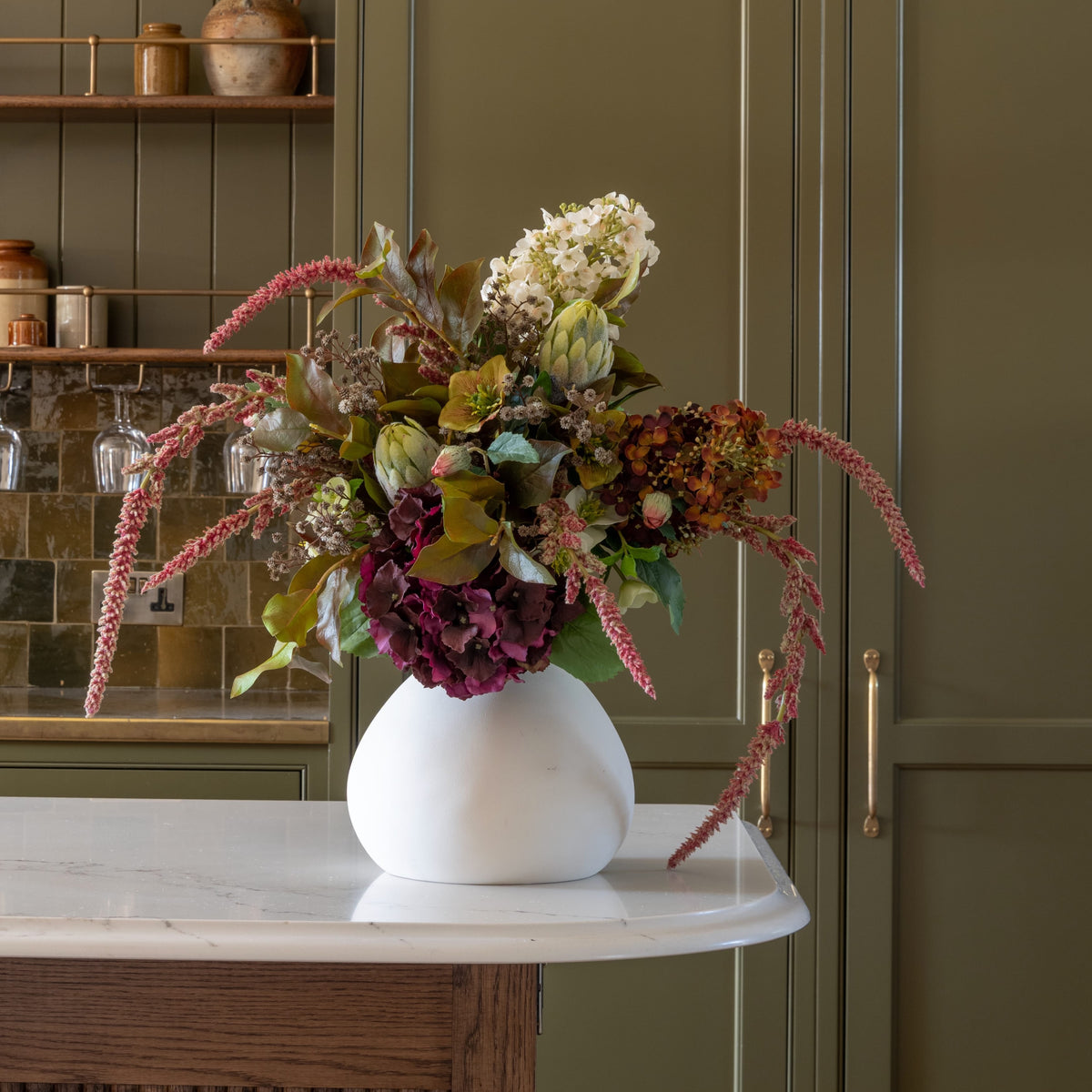 Realistic Bramble & Bloom Artificial Flower Arrangement by The Faux Flower Company