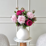Burgundy & Blush Artificial Flower Arrangement