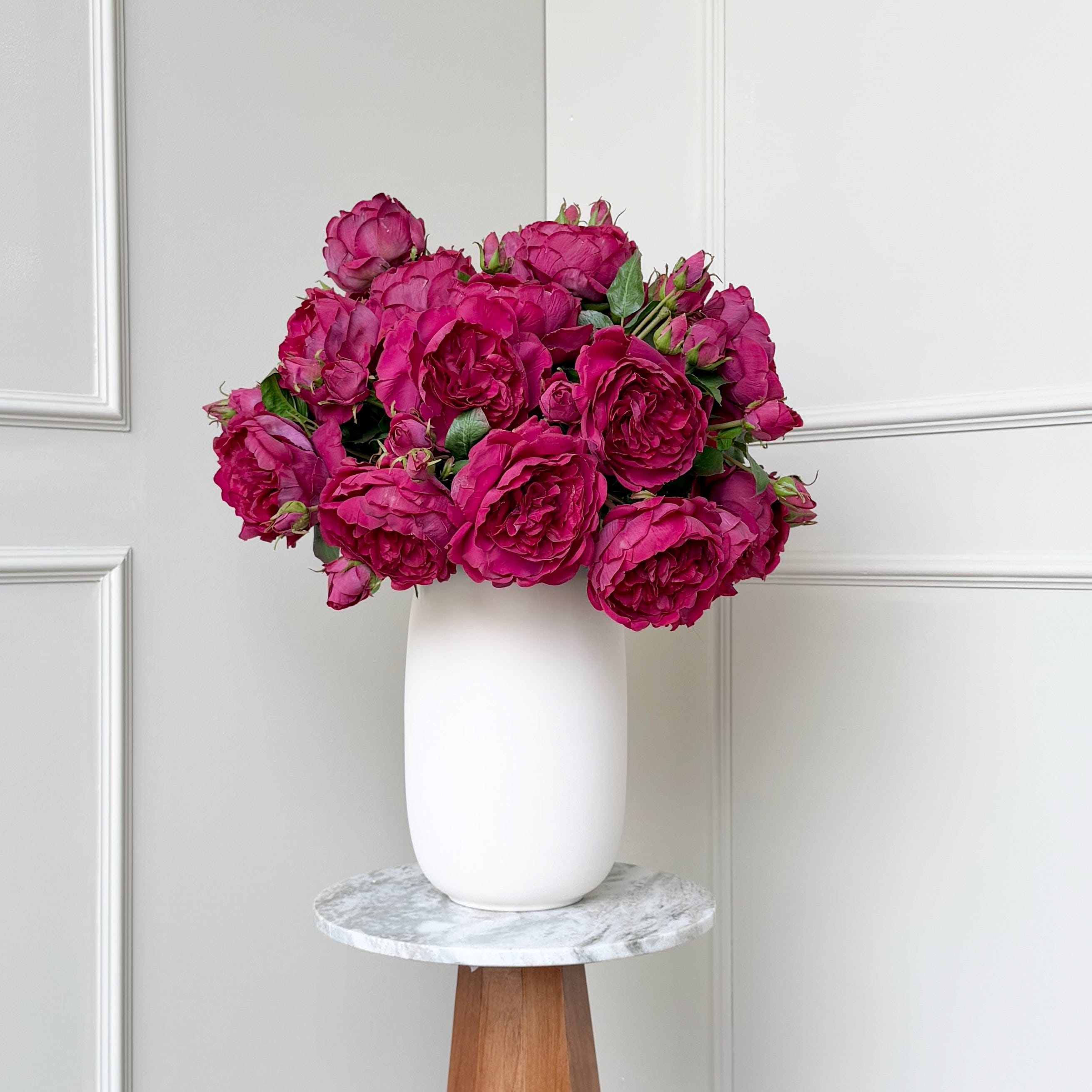 Realistic Deluxe Artificial Burgundy Rose Hand-Tied Bouquet by The Faux Flower Company