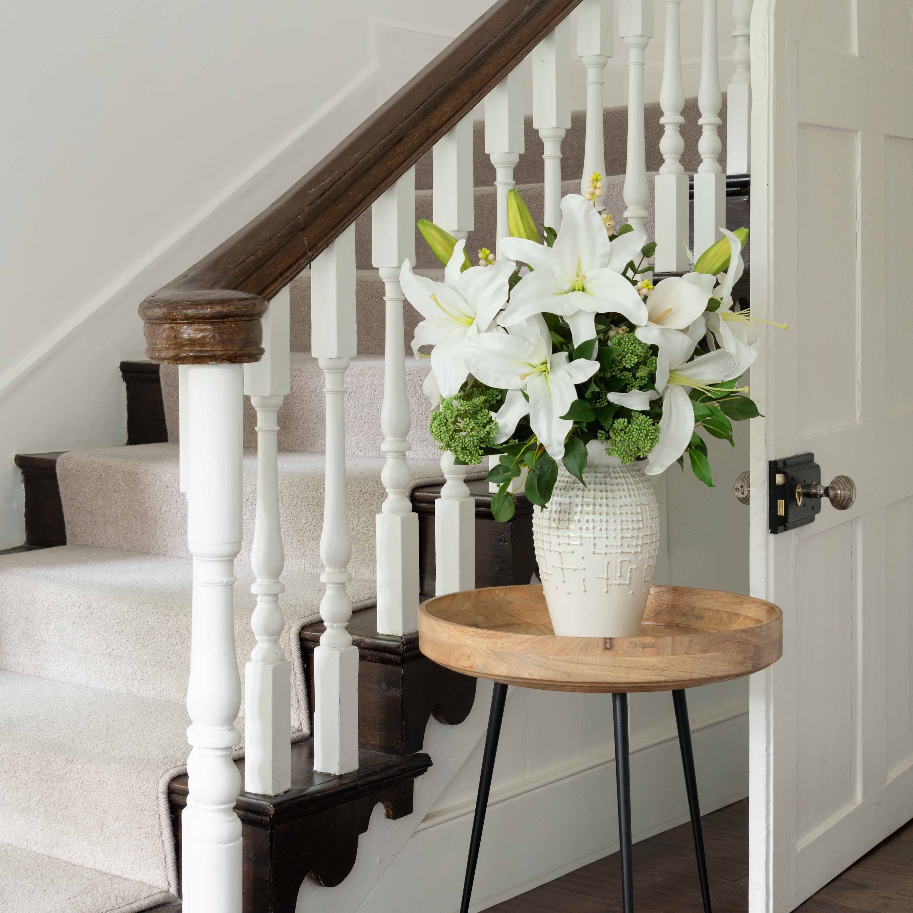 Realistic Fresh Linen Artificial Flower Arrangement by The Faux Flower Company