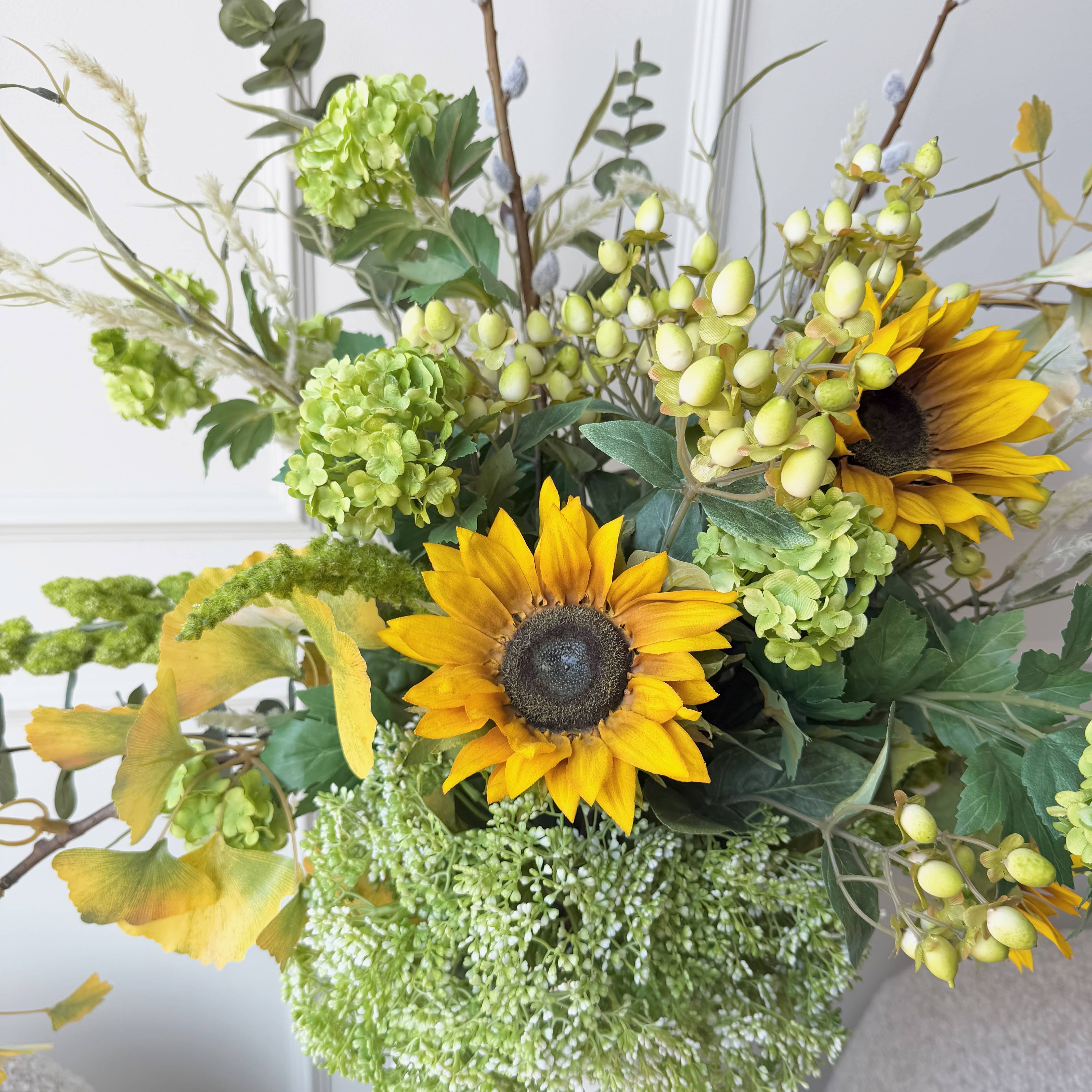 Realistic Gilded Ochre Artificial Flower Arrangement by The Faux Flower Company