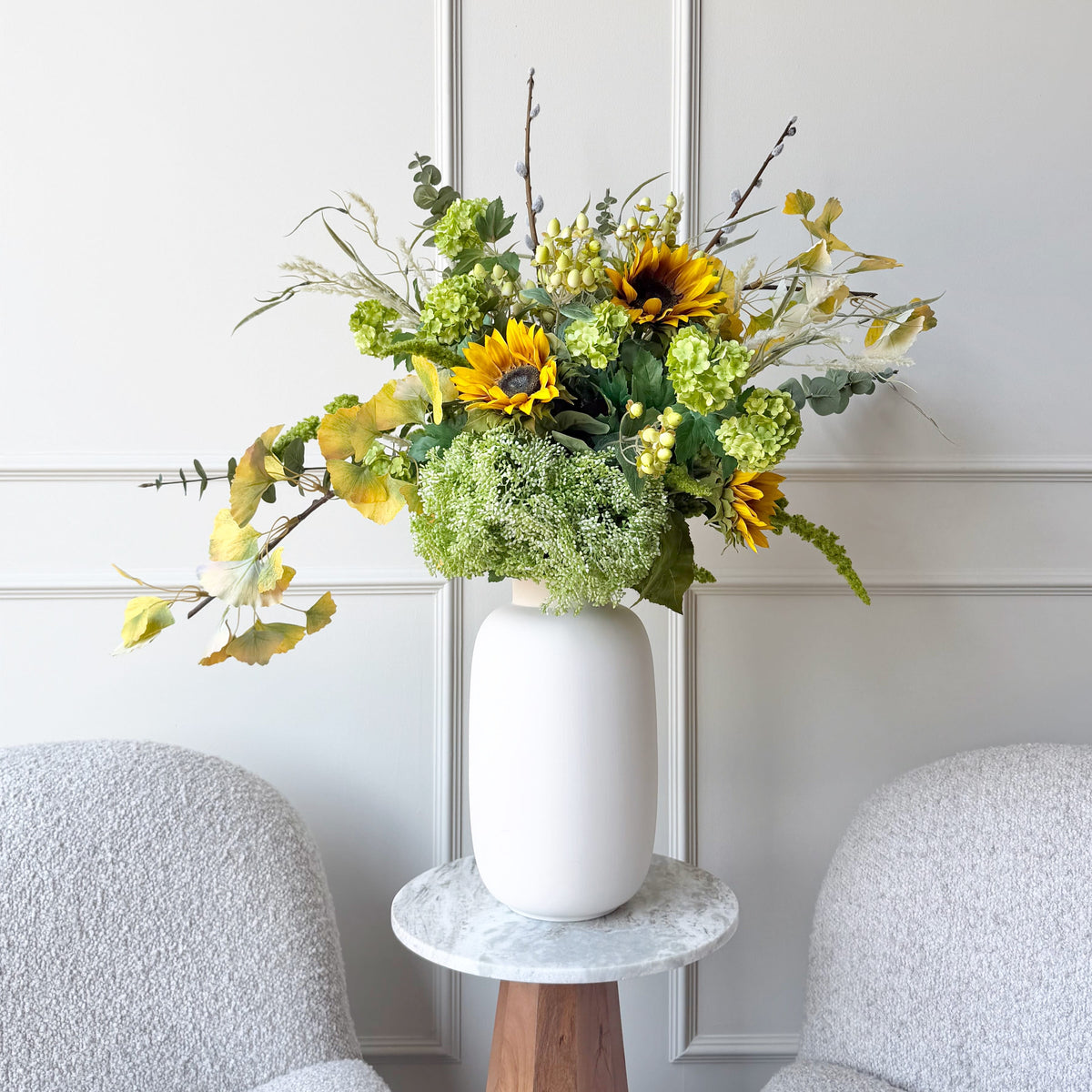 Realistic Gilded Ochre Artificial Flower Arrangement by The Faux Flower Company