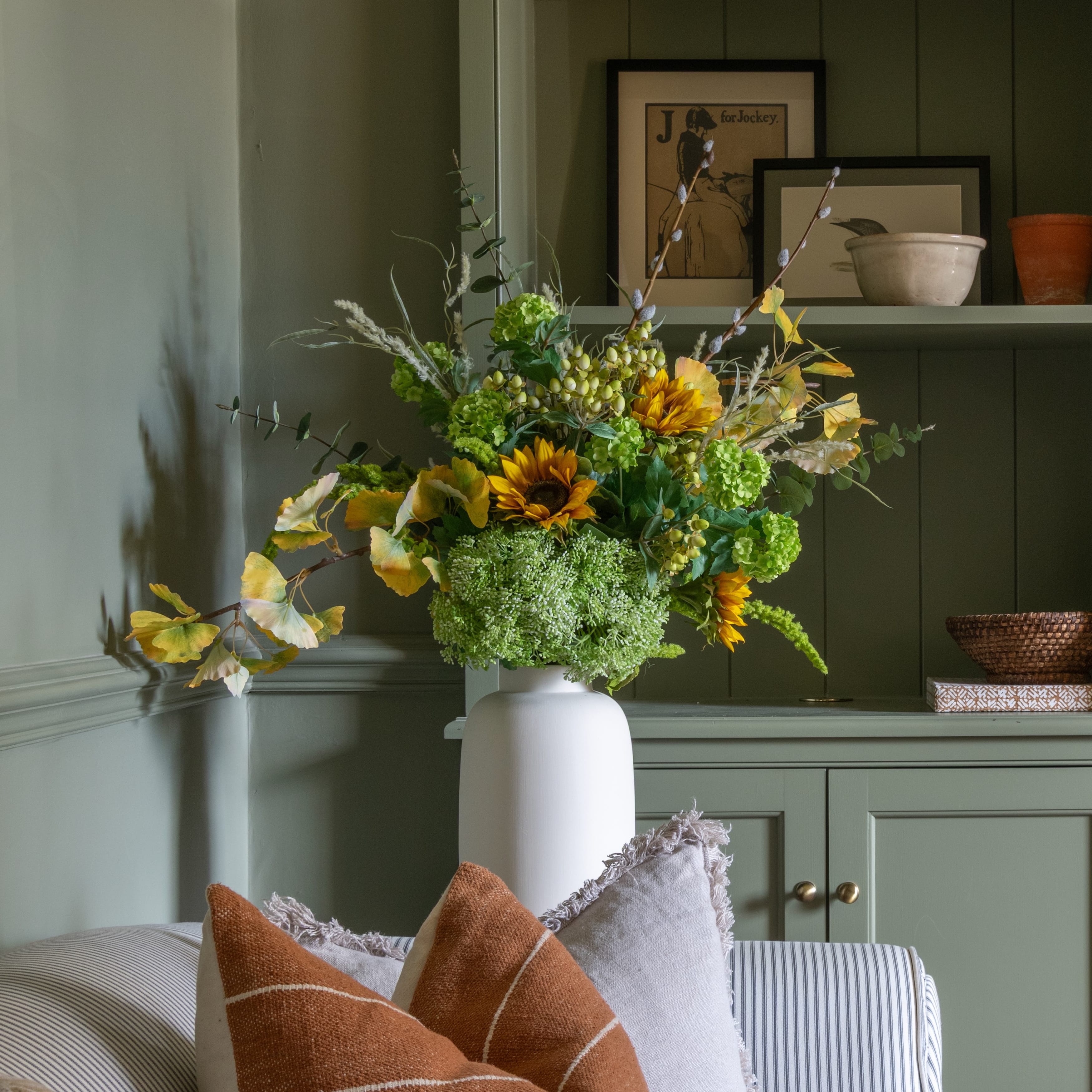 Realistic Gilded Ochre Artificial Flower Arrangement by The Faux Flower Company