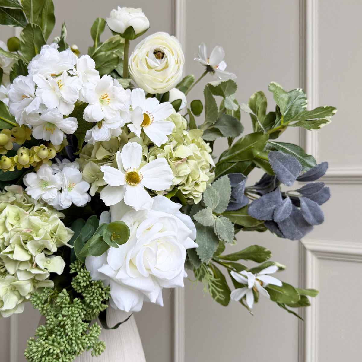 Realistic Green Pastures Artificial Flower Arrangement by The Faux Flower Company