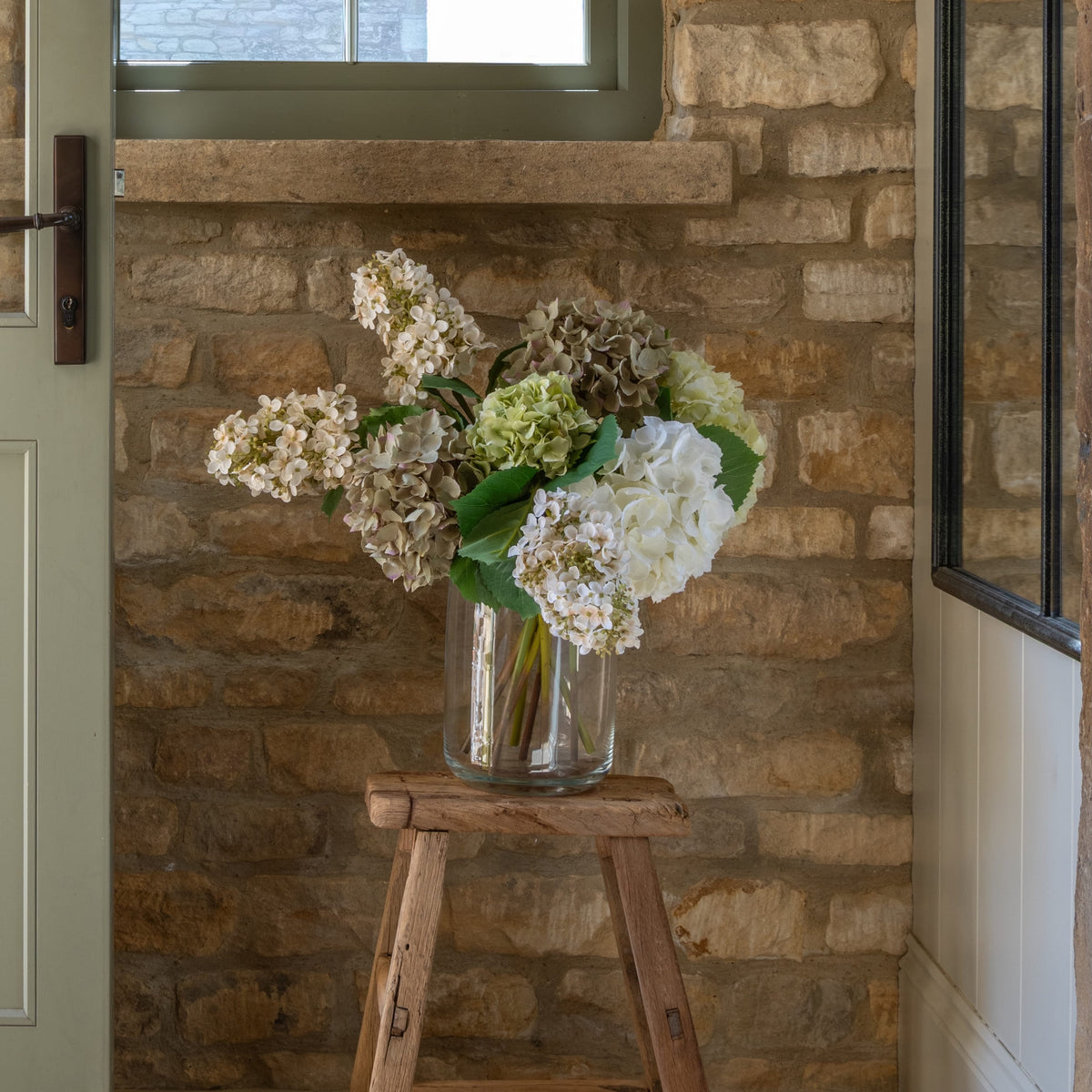 Realistic Mixed Hydrangea Artificial Flower Arrangement by The Faux Flower Company