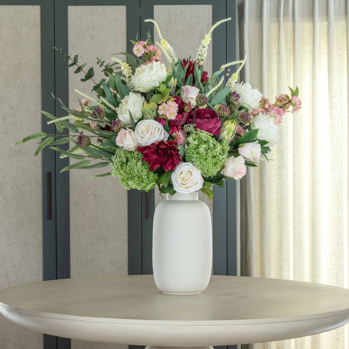 Realistic Mulberry Splendour Artificial Flower Arrangement by The Faux Flower Company