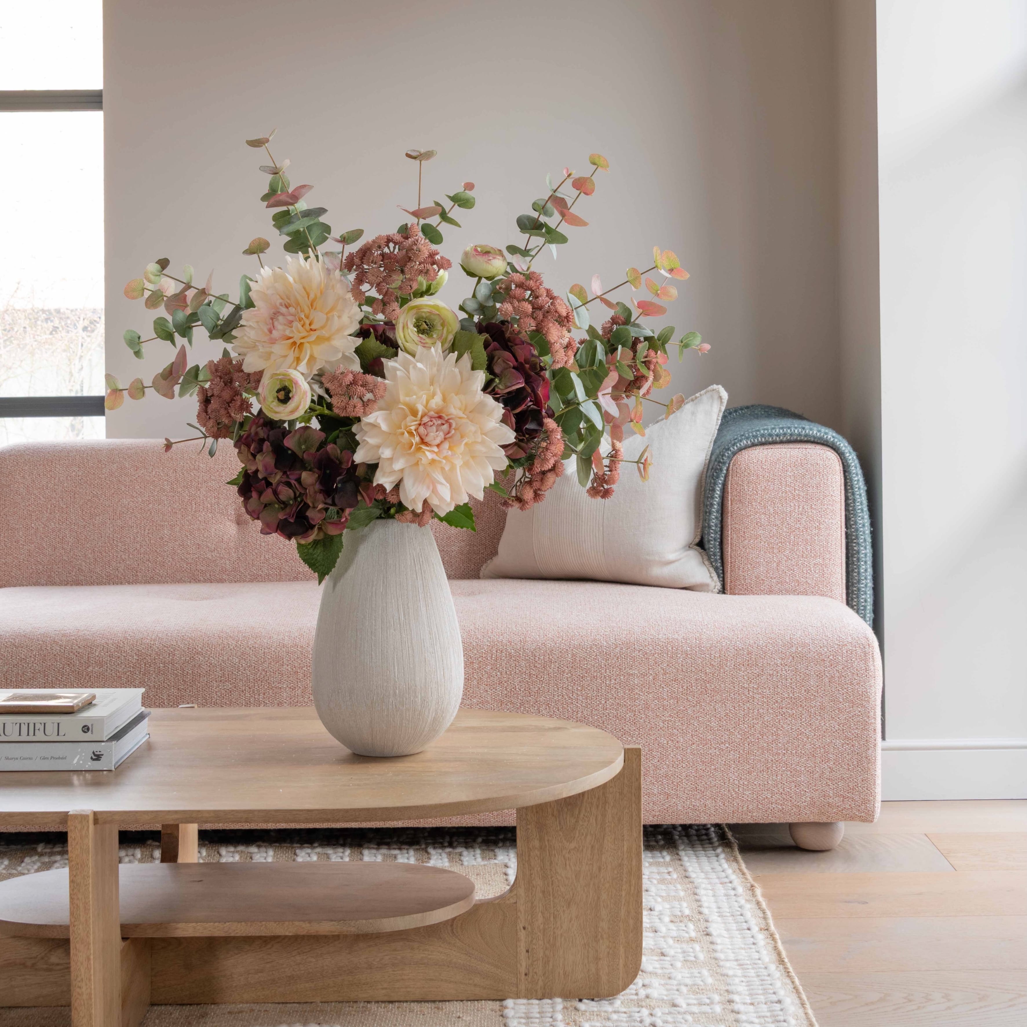 Realistic Smoked Fig Artificial Flower Arrangement by The Faux Flower Company
