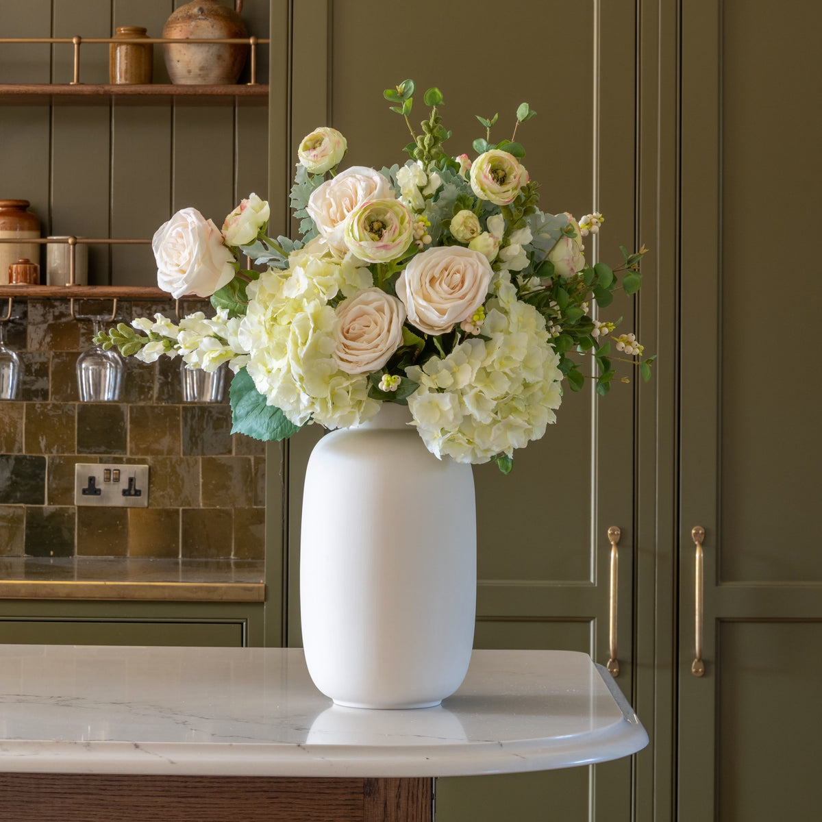 Realistic Snowberry Bliss Artificial Flower Arrangement by The Faux Flower Company