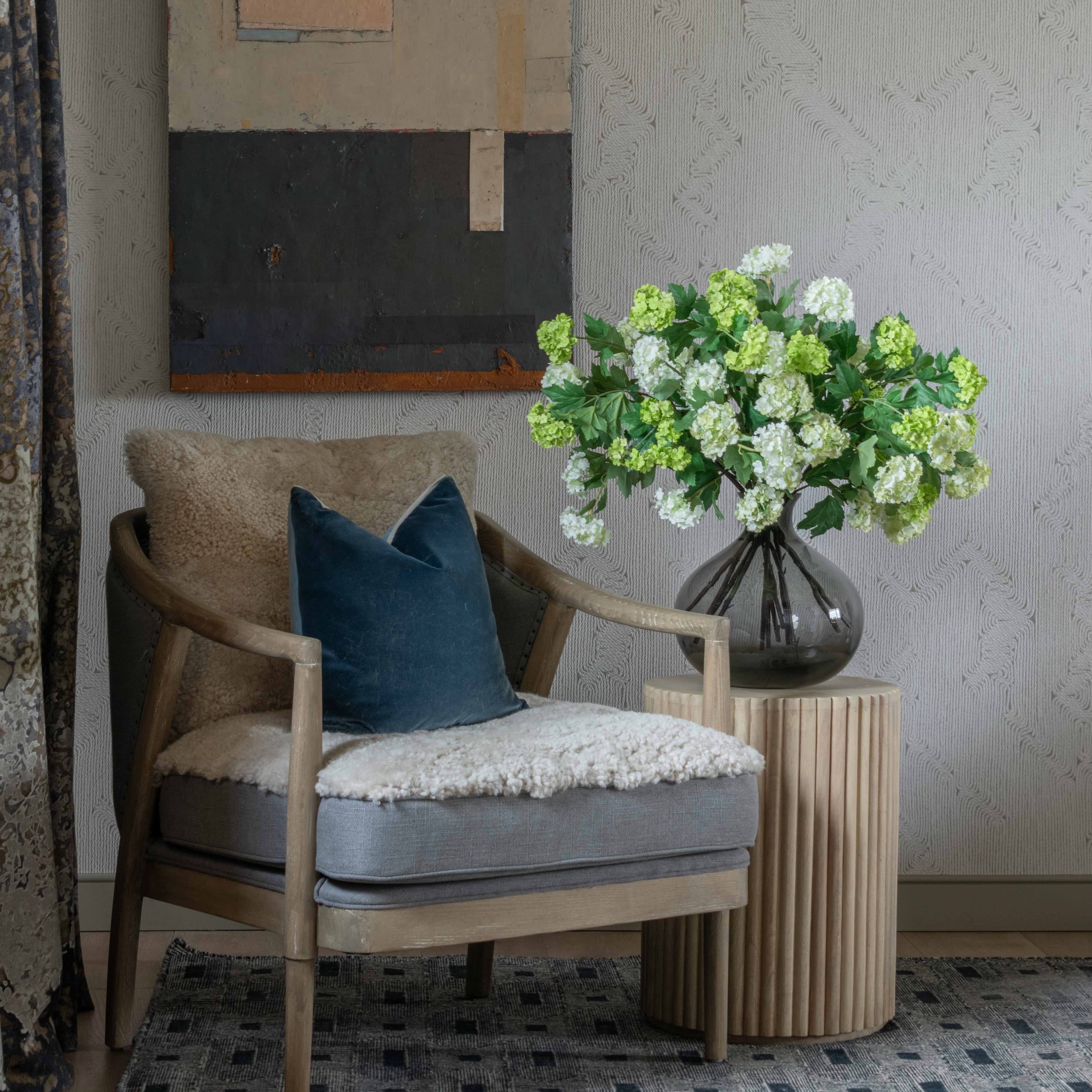 Realistic Spring Greens Artificial Flower Arrangement by The Faux Flower Company