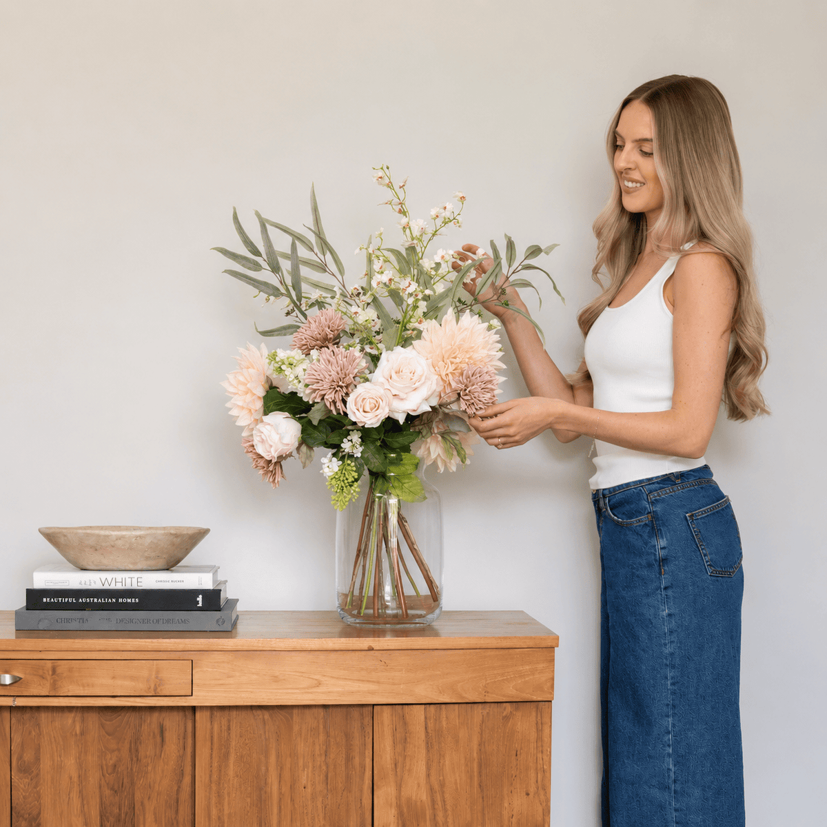 Realistic Summer Bloom Artificial Flower Arrangement by The Faux Flower Company
