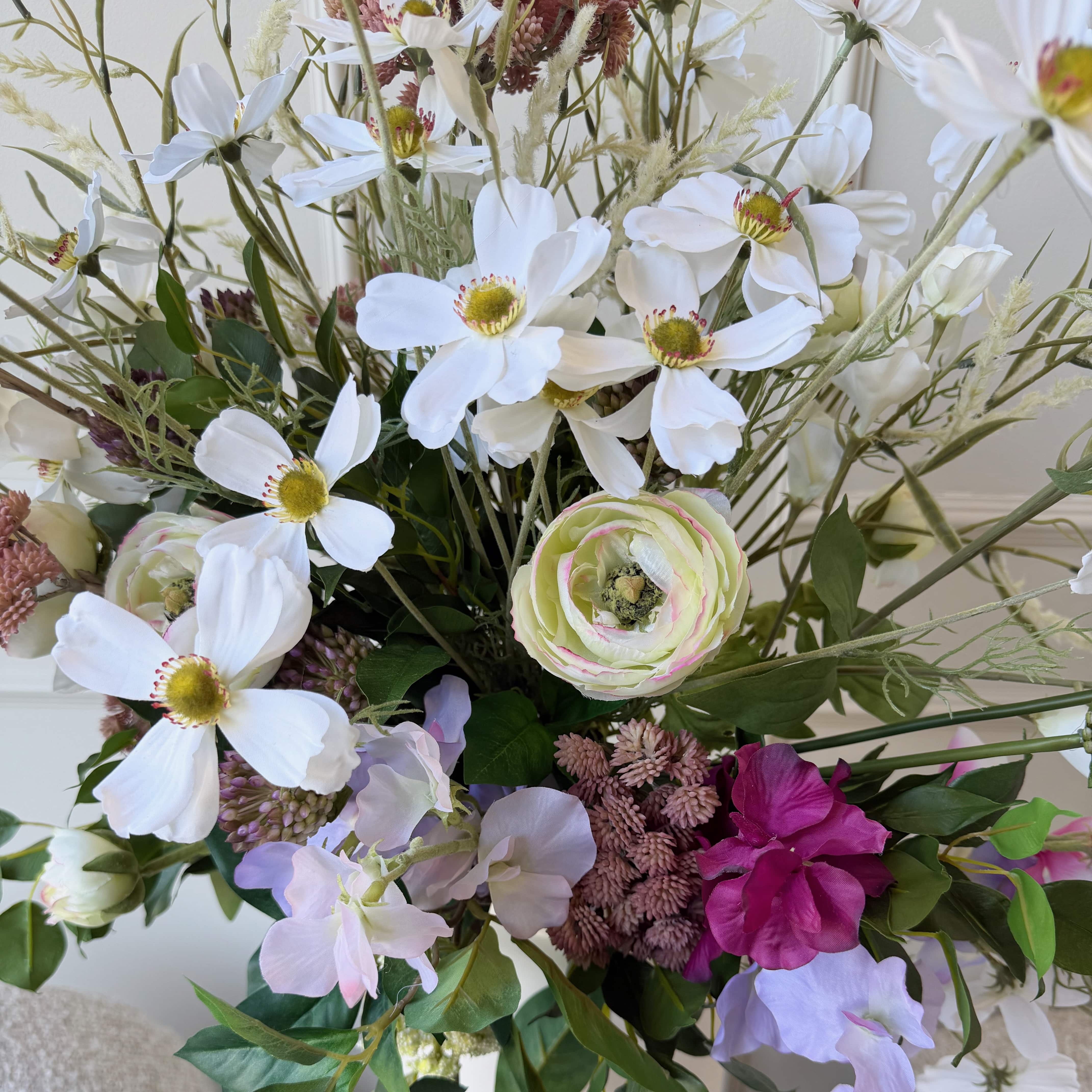 Realistic Summer Meadow Artificial Flower Arrangement by The Faux Flower Company