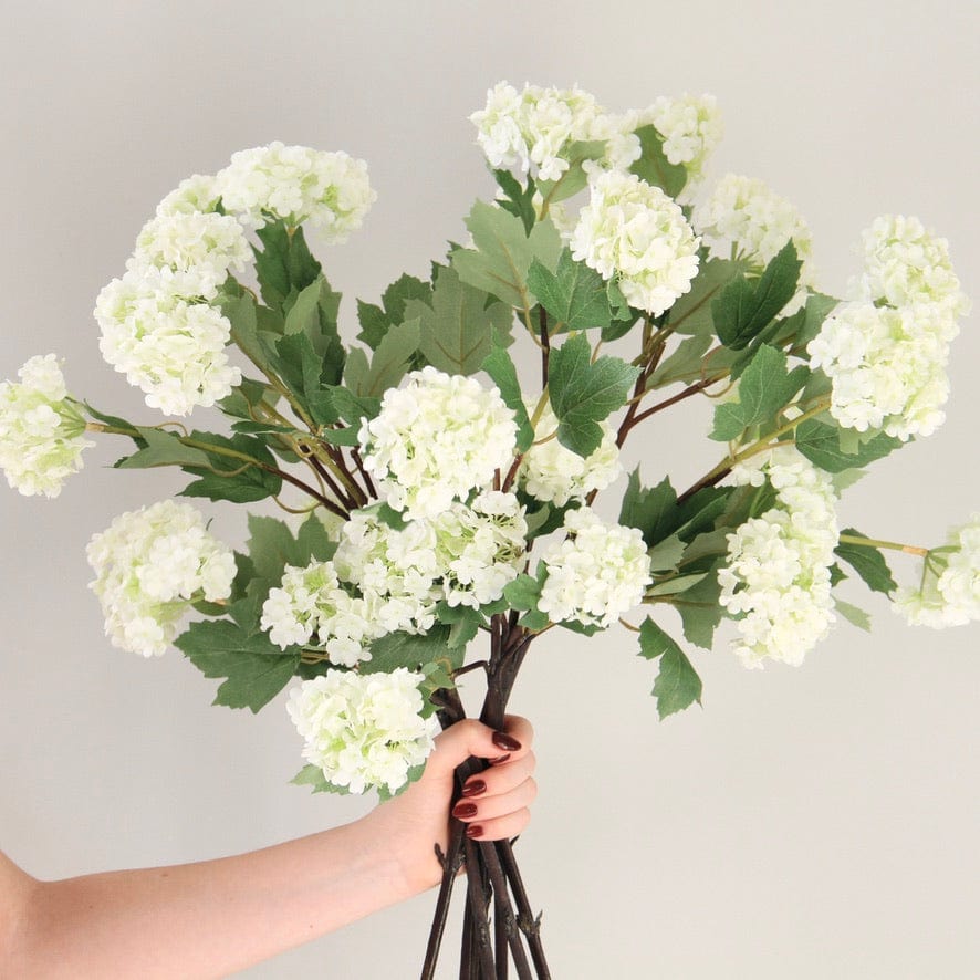 Artificial flowers luxury faux silk White Viburnum lifelike realistic faux flowers buy online from Amaranthine Blooms UK