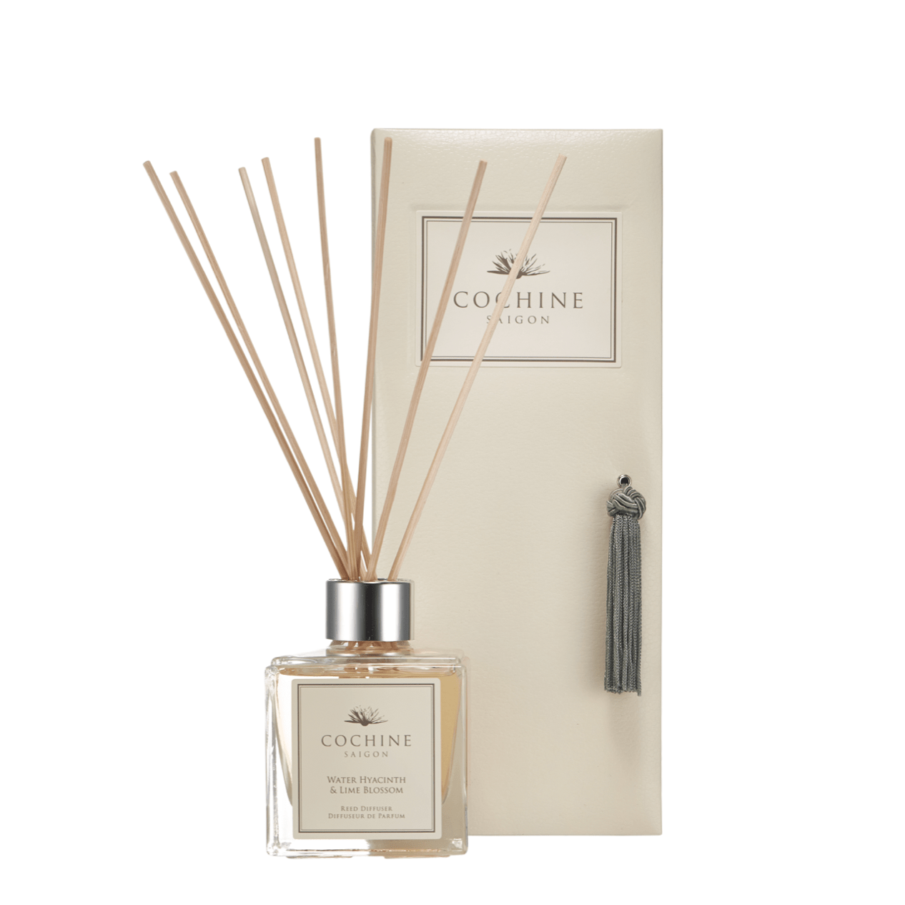 Cochine Home Fragrances of Cochines luxury scented candles and Cochine reed diffuers in Cochine Water Hyacinth & Lime Blossom Diffuser