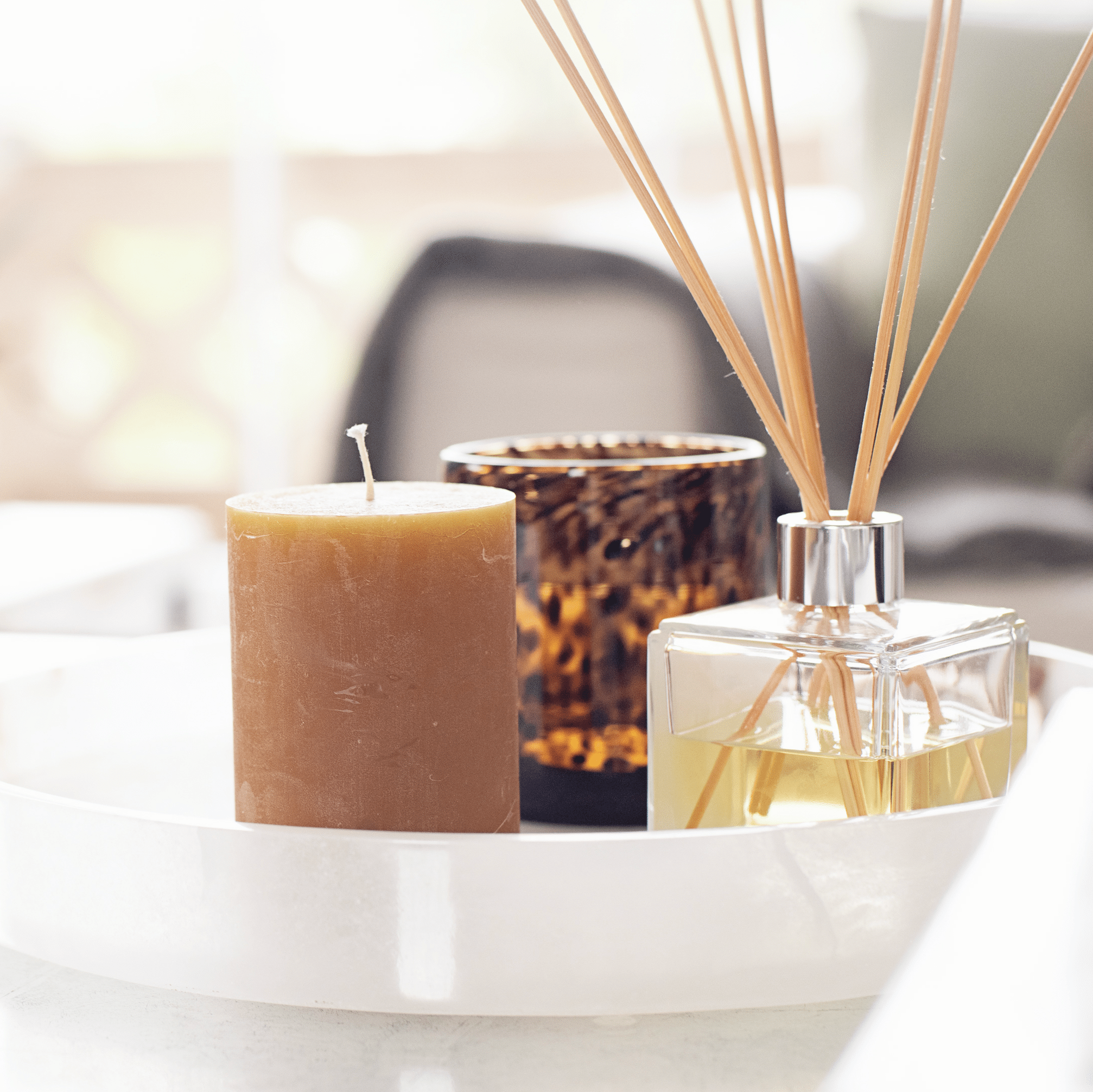 Stylish amber candle, home decor and accessories for your coffee table and living room amber wax candle